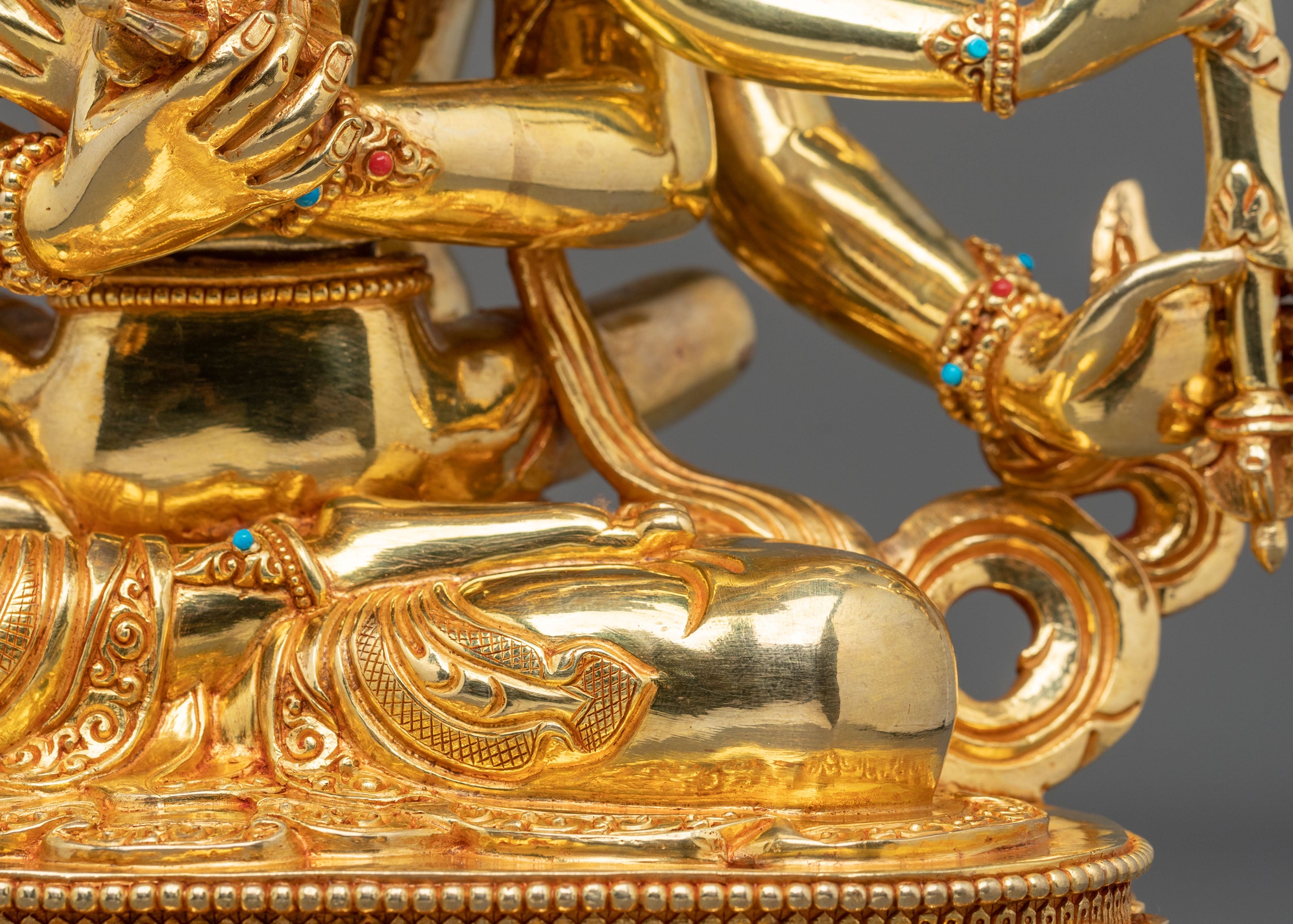 Guhyasamaja Tantric Buddha Statue | 24K Gilded Copper Statue