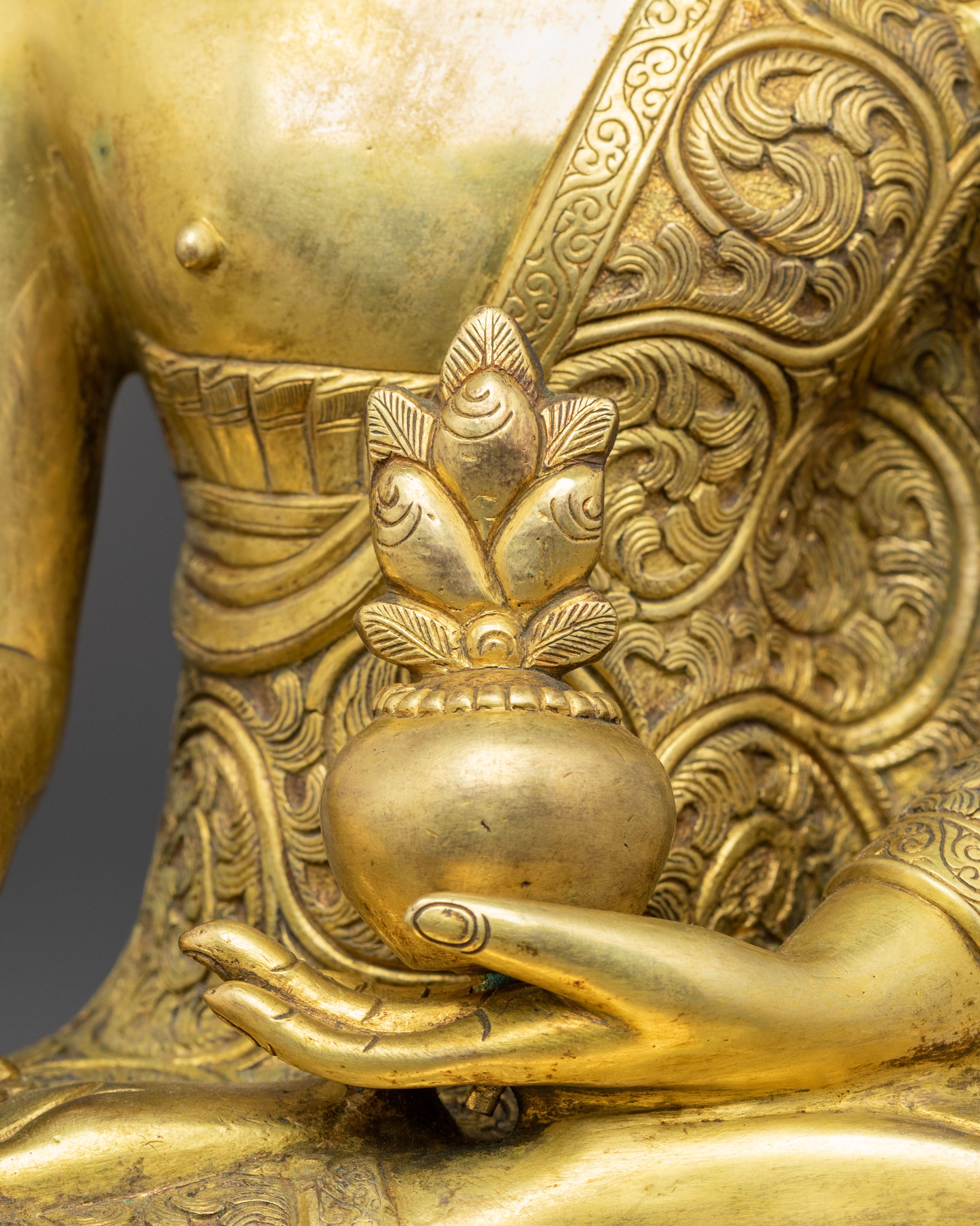 Handmade Medicine Buddha Copper Body Statue | Healing Buddha