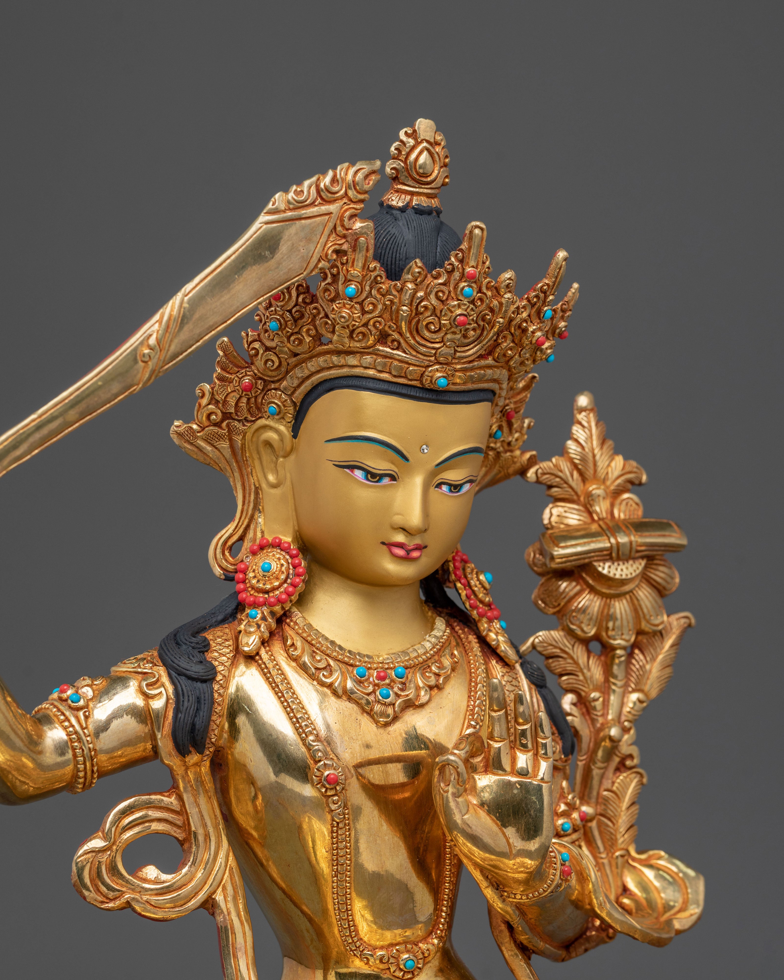 Handmade Manjughoṣa Statue | Tibetan Wisdom Deity