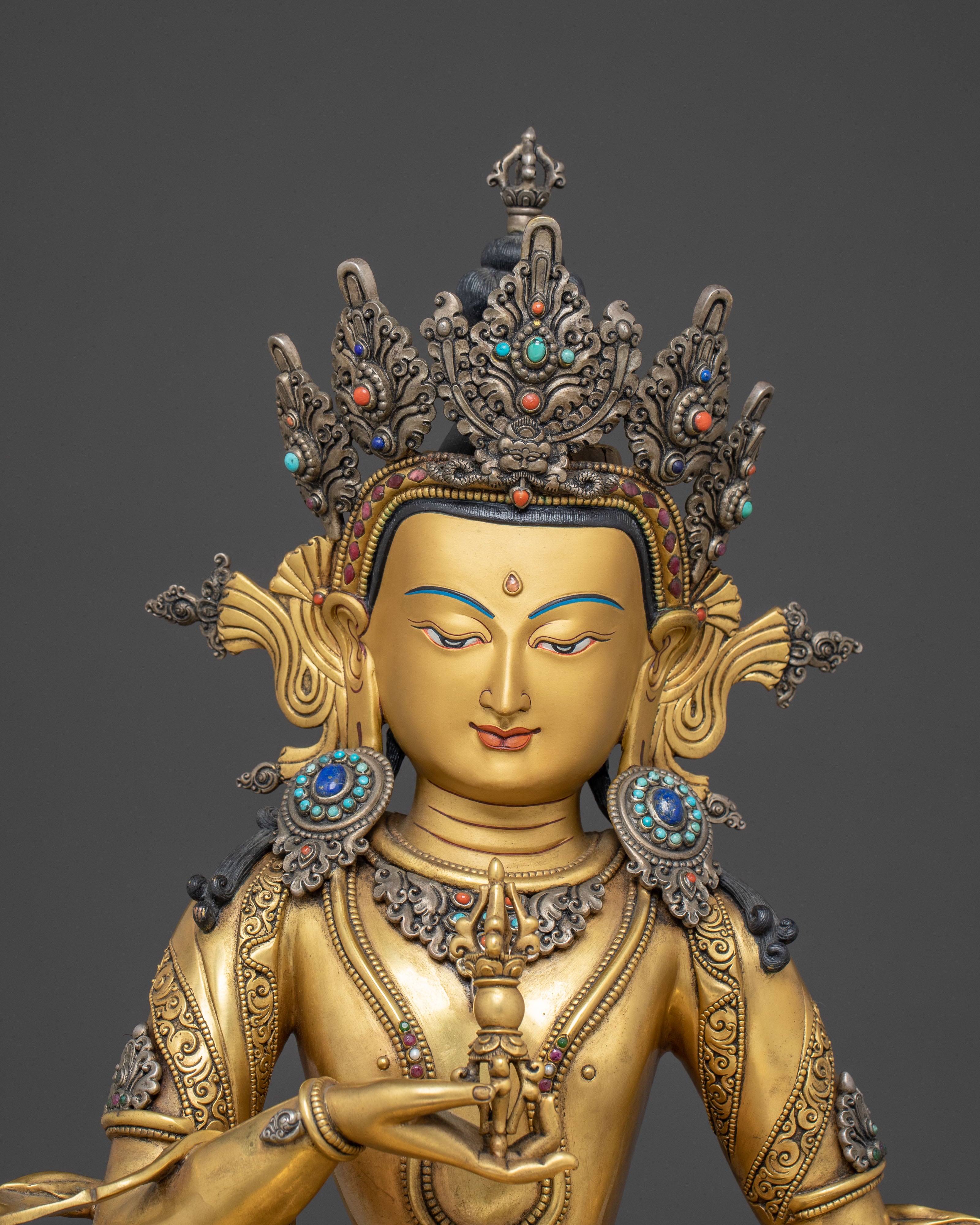Golden Vajrasattva Symbol of Purification Statue | Tantric Buddhist Deity