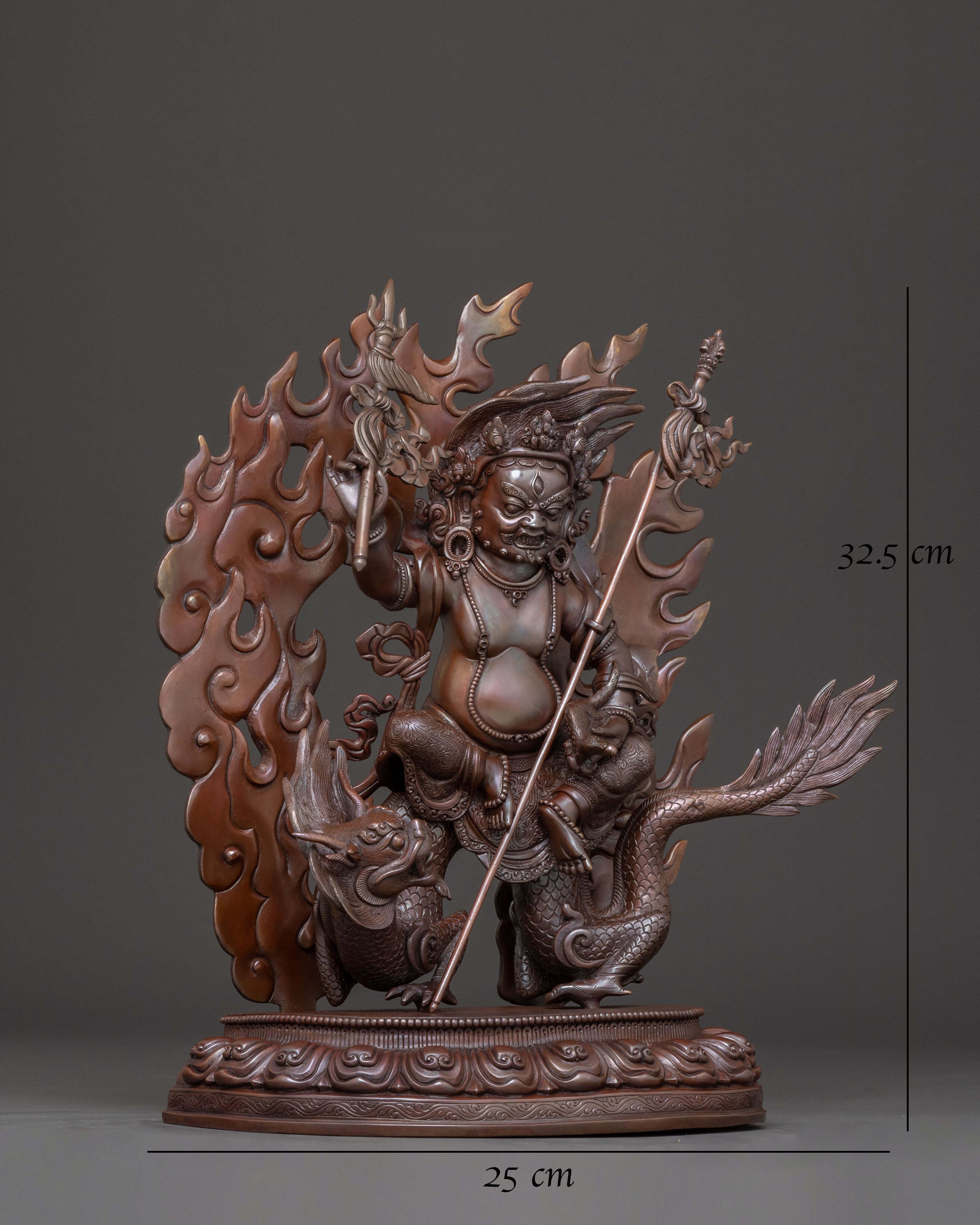 White Dzambhala Abundance Statue | Oxidized Copper Art