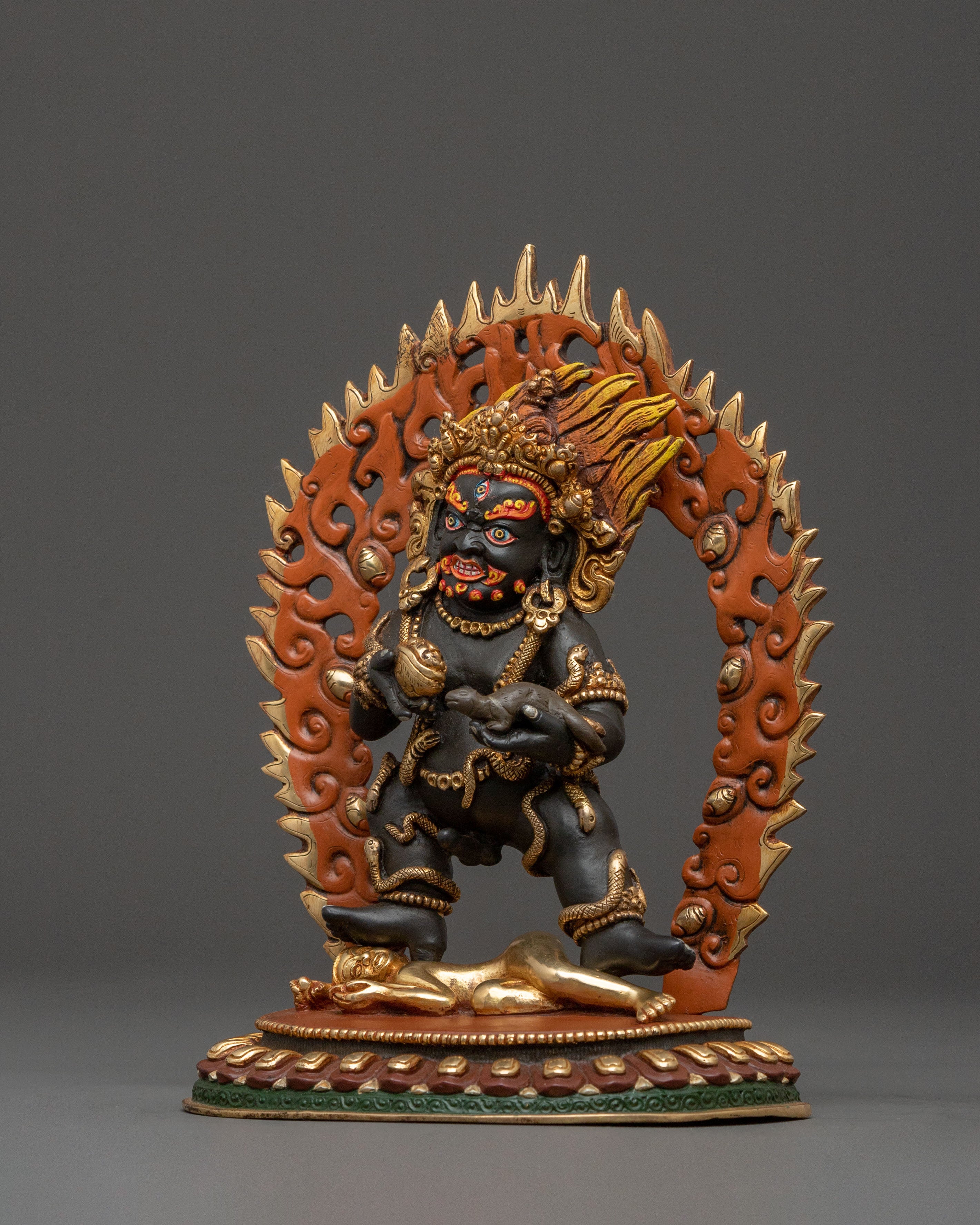 Black Dzambhala Statue | Sacred Wealth Deity
