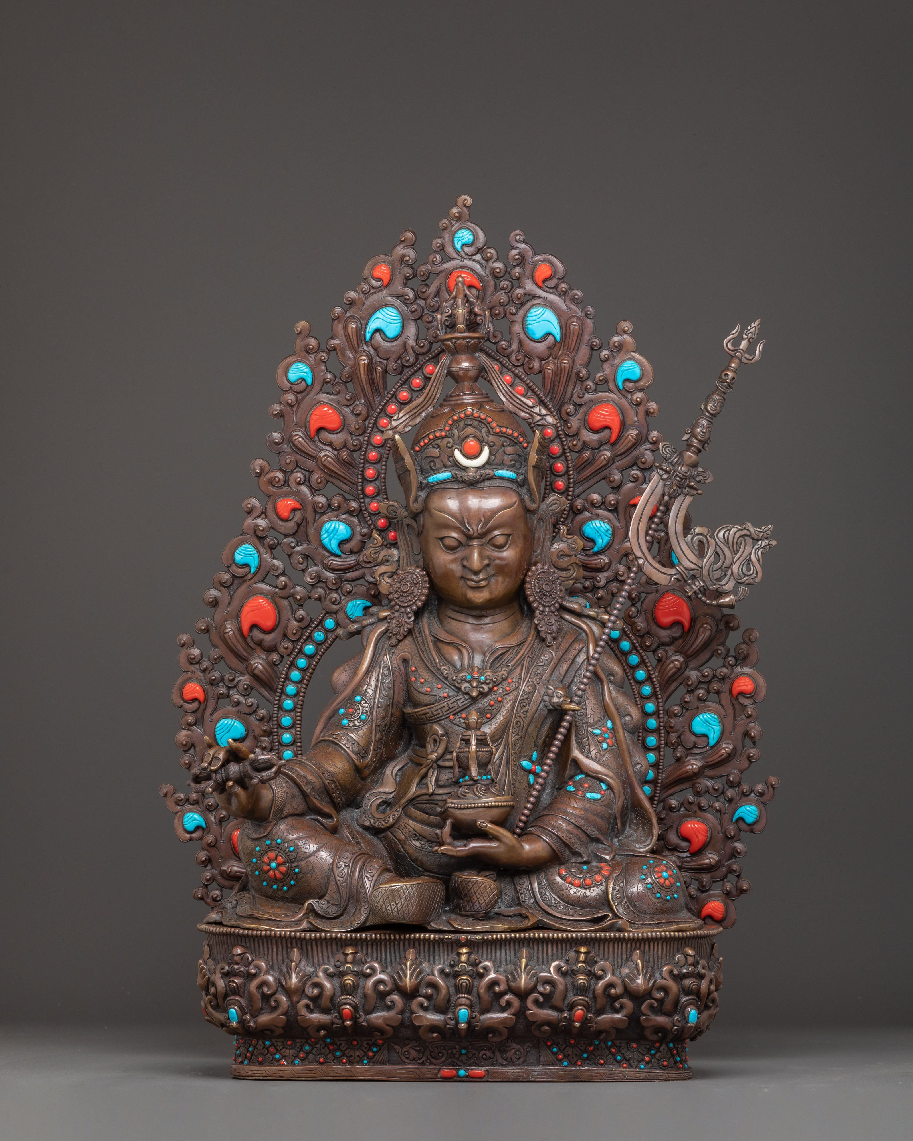 Handmade Guru Rinpoche Statue of Blessing and Power | Padmasambhava Artwork