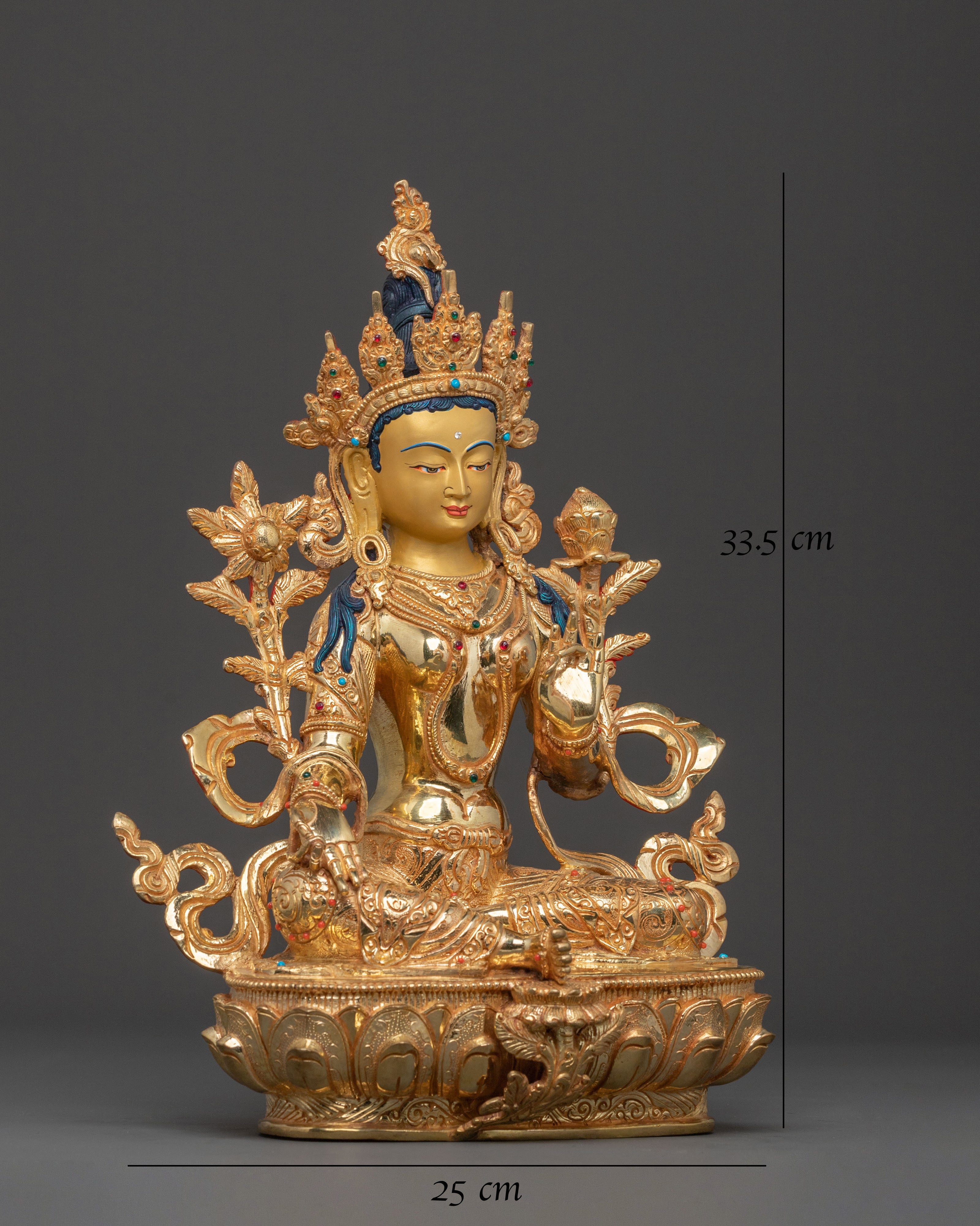 Green Tara Golden Statue of Swift Protection