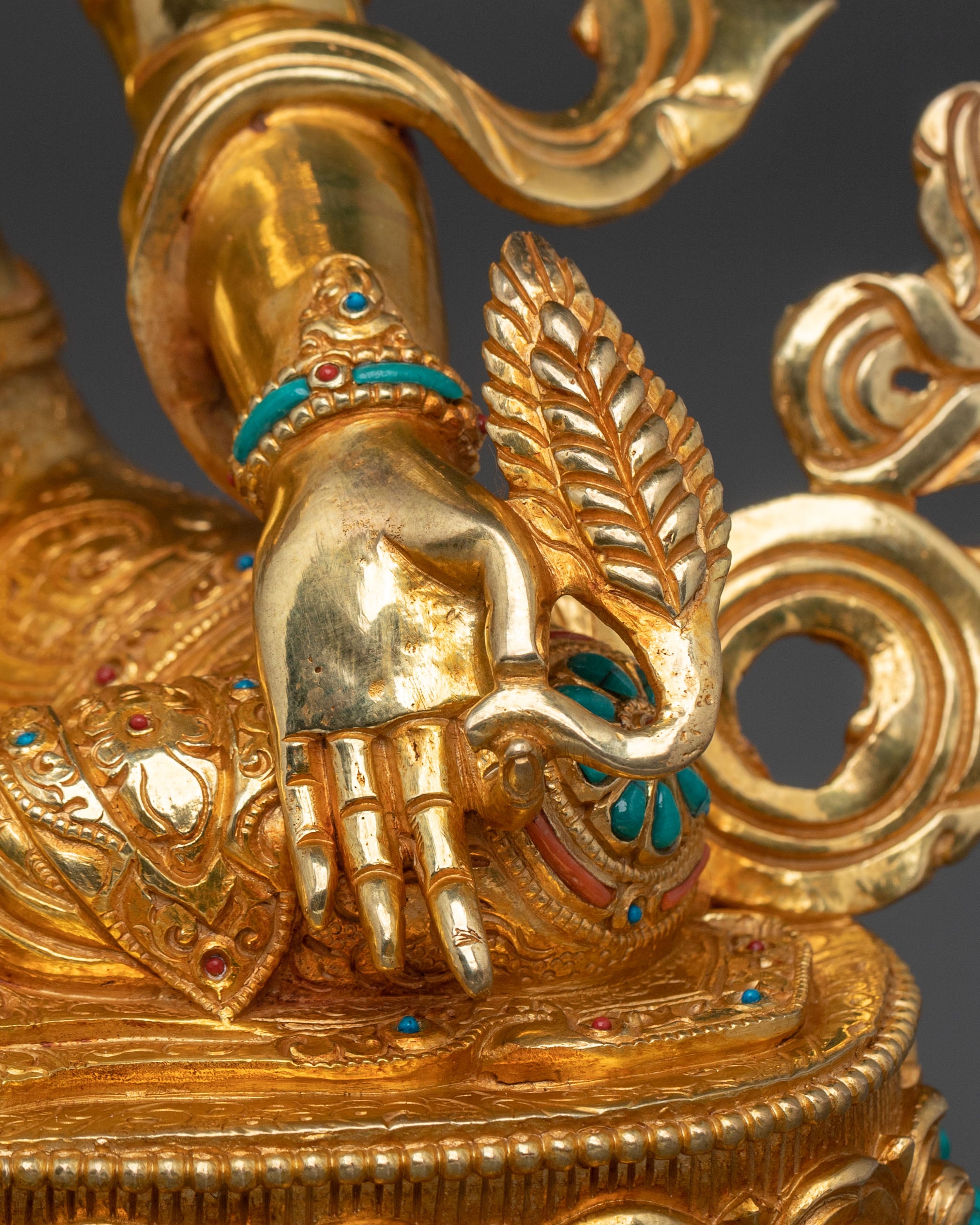 Kshitigarbha Statue | 24K Gold Gilded Buddhist Sculpture