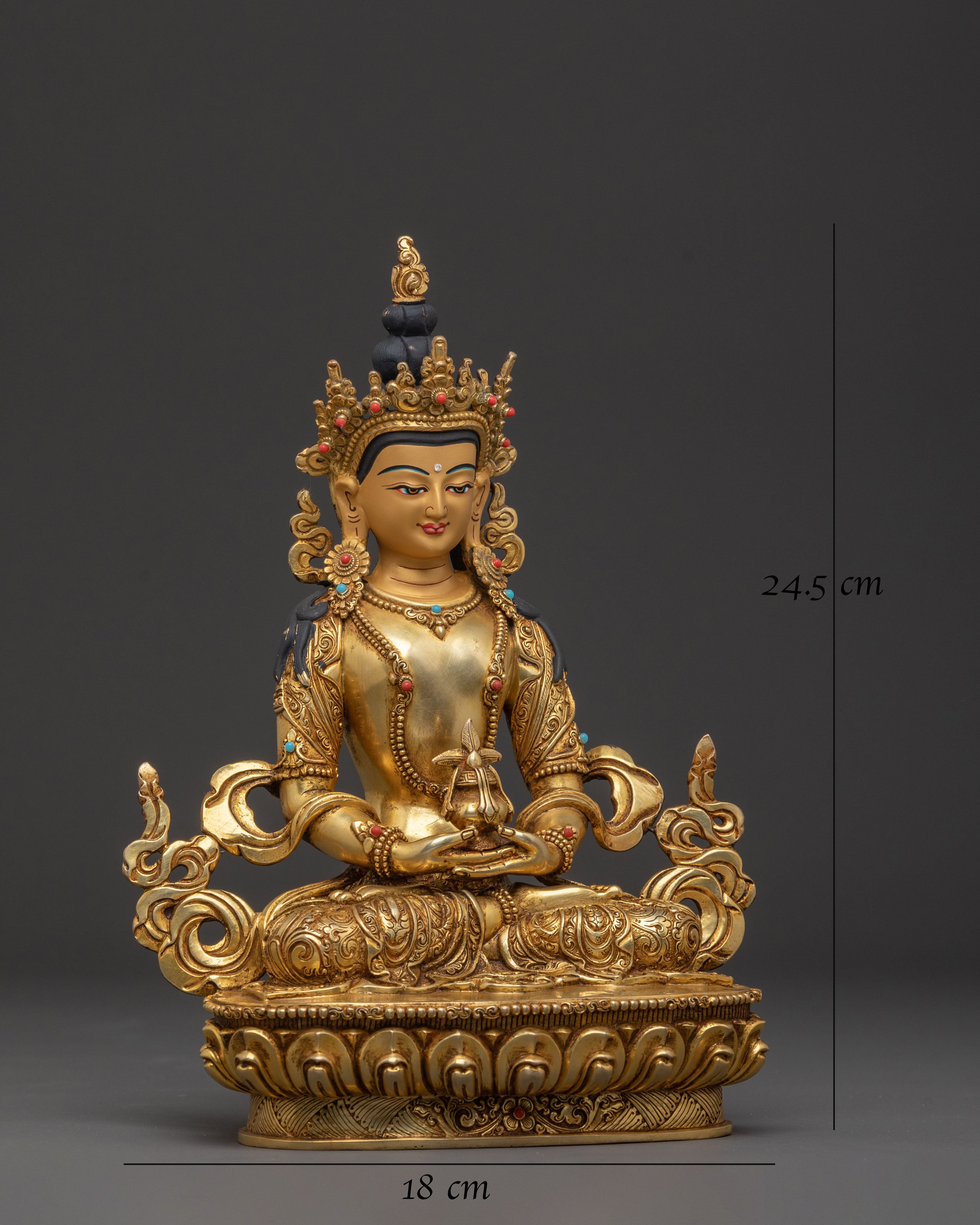 24K Gold Gilded Six Bodhisattva Spiritual Statue Set