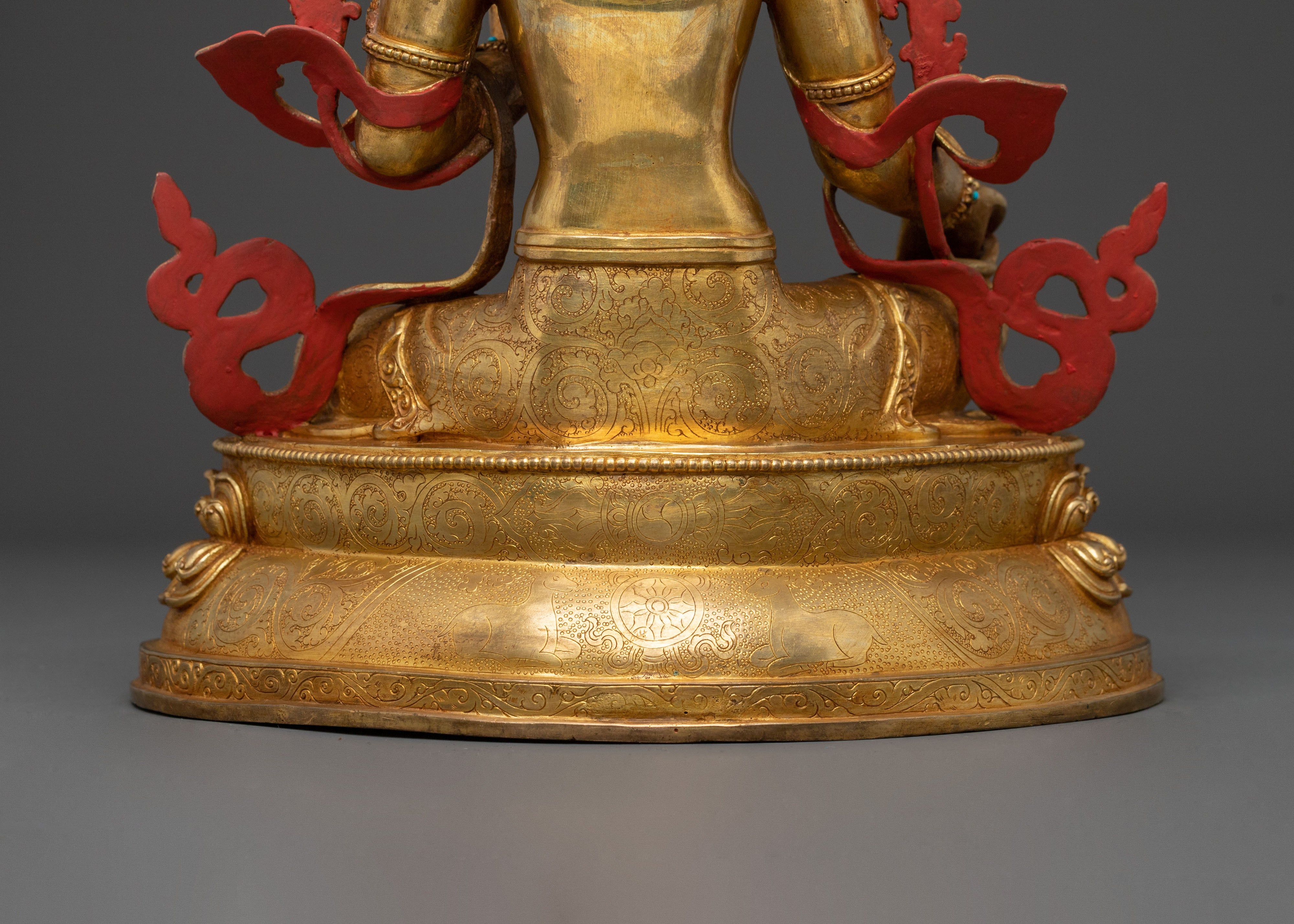 Green Tara Blessing Statue with 24K Gold Glided
