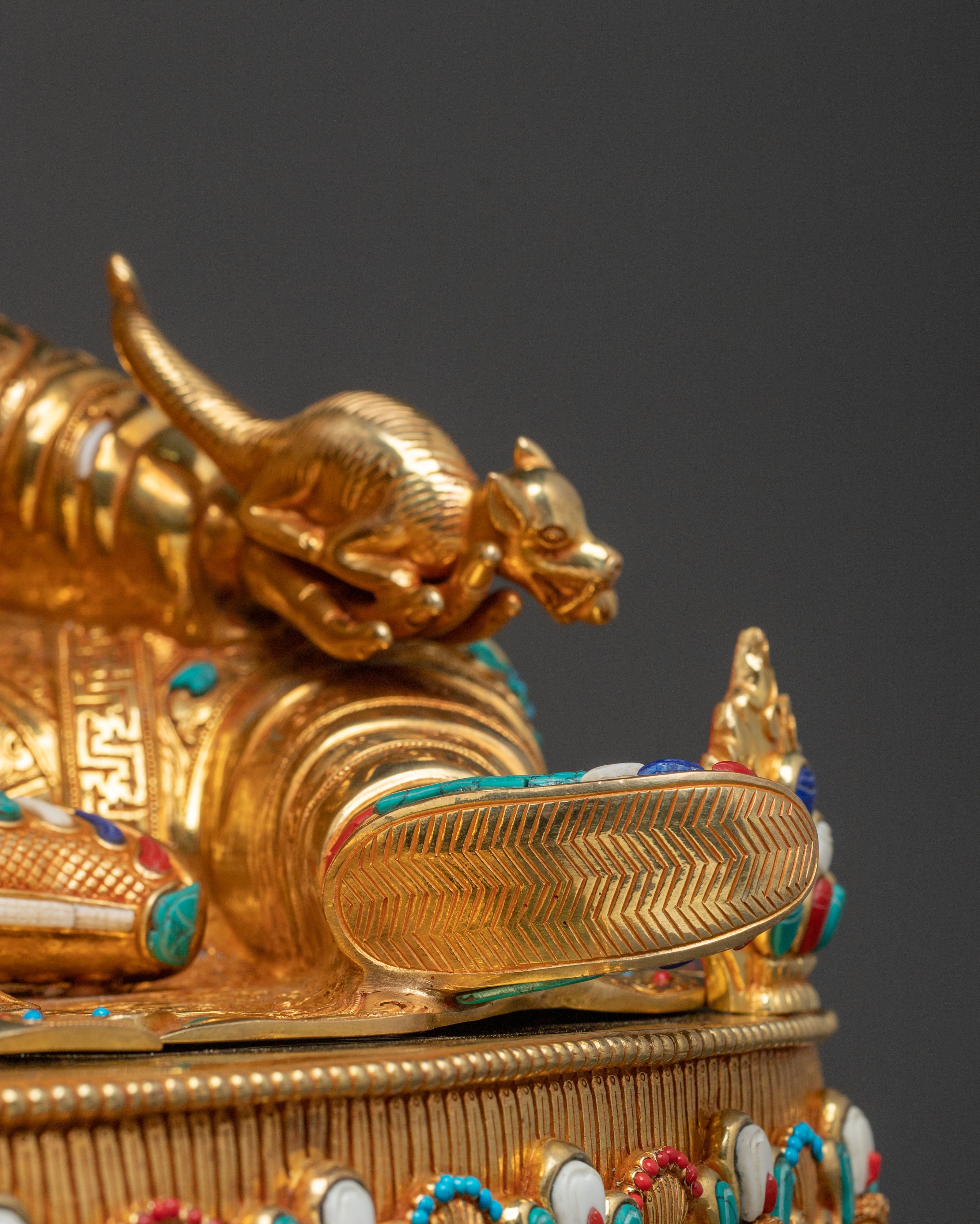 Guru Norla Statue | 24K Gold Gilded Buddhist Master