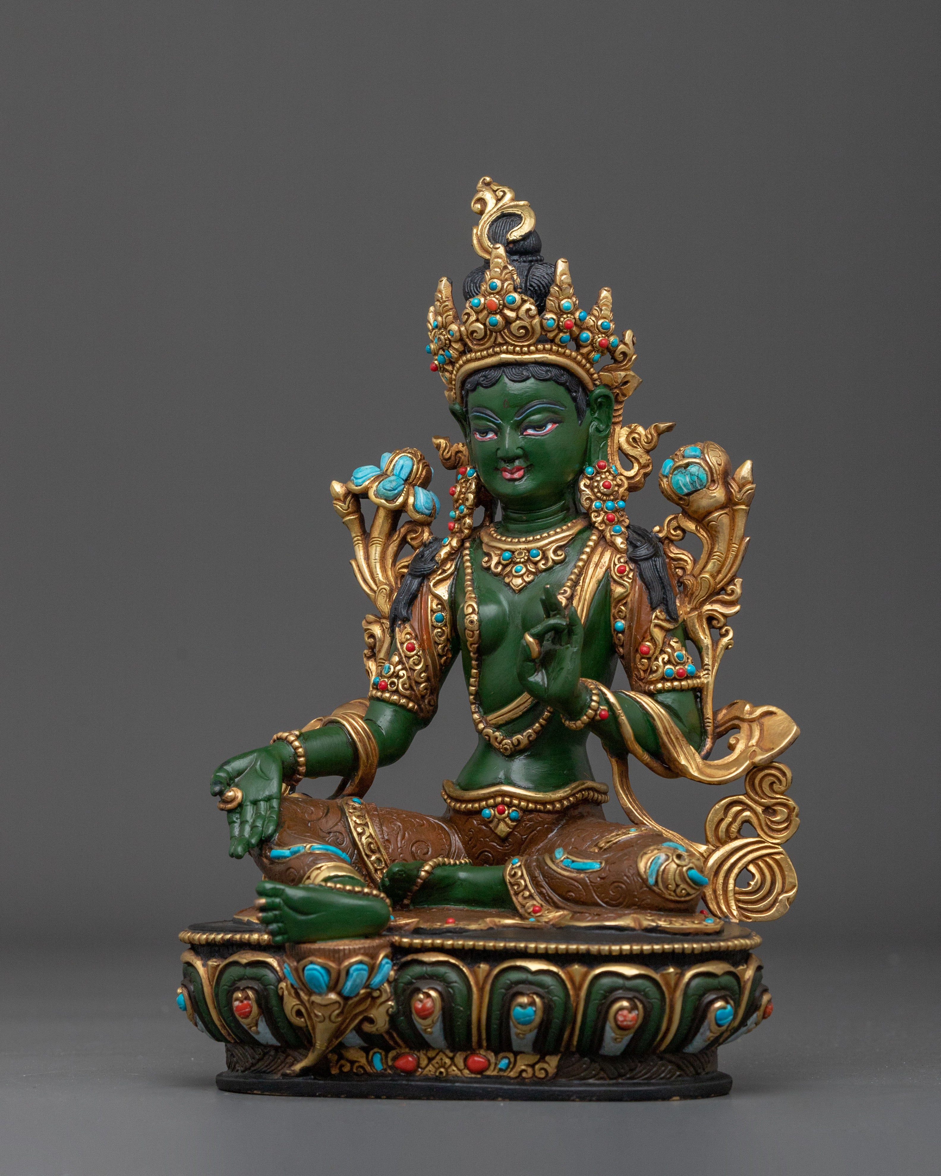 Tibetan Goddess Green Tara Statue | Home Decor