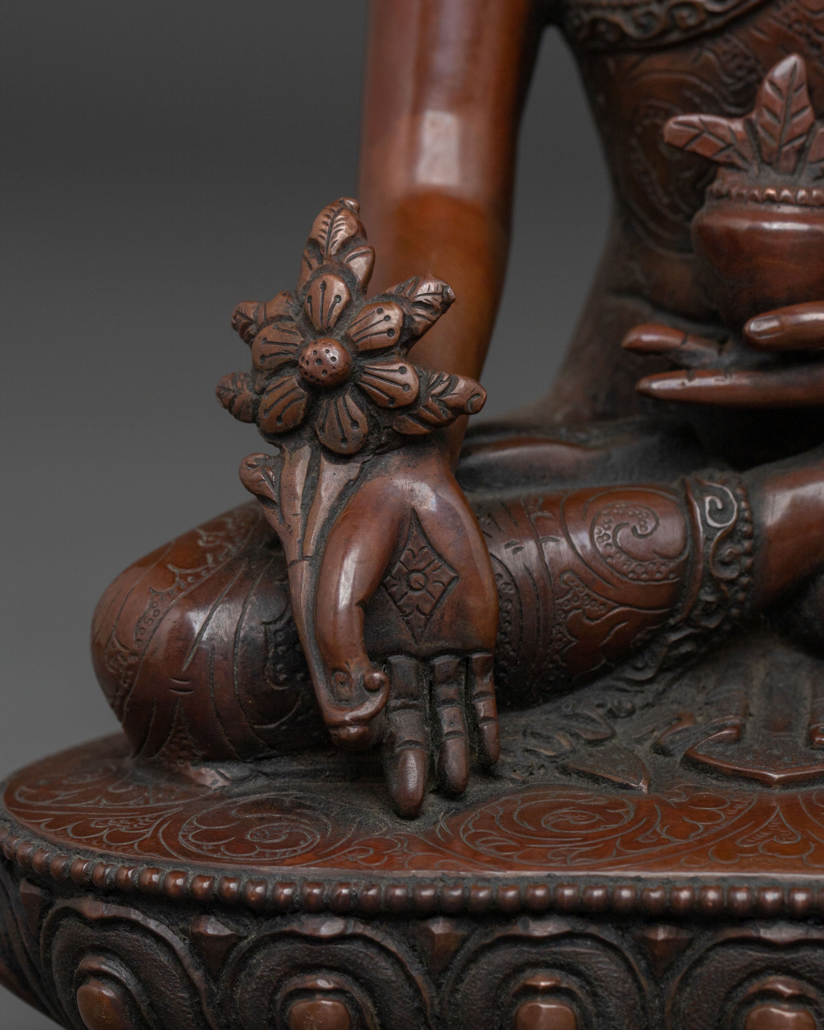 Bhaisajyaguru Statue | Oxidized Copper Healing Buddha