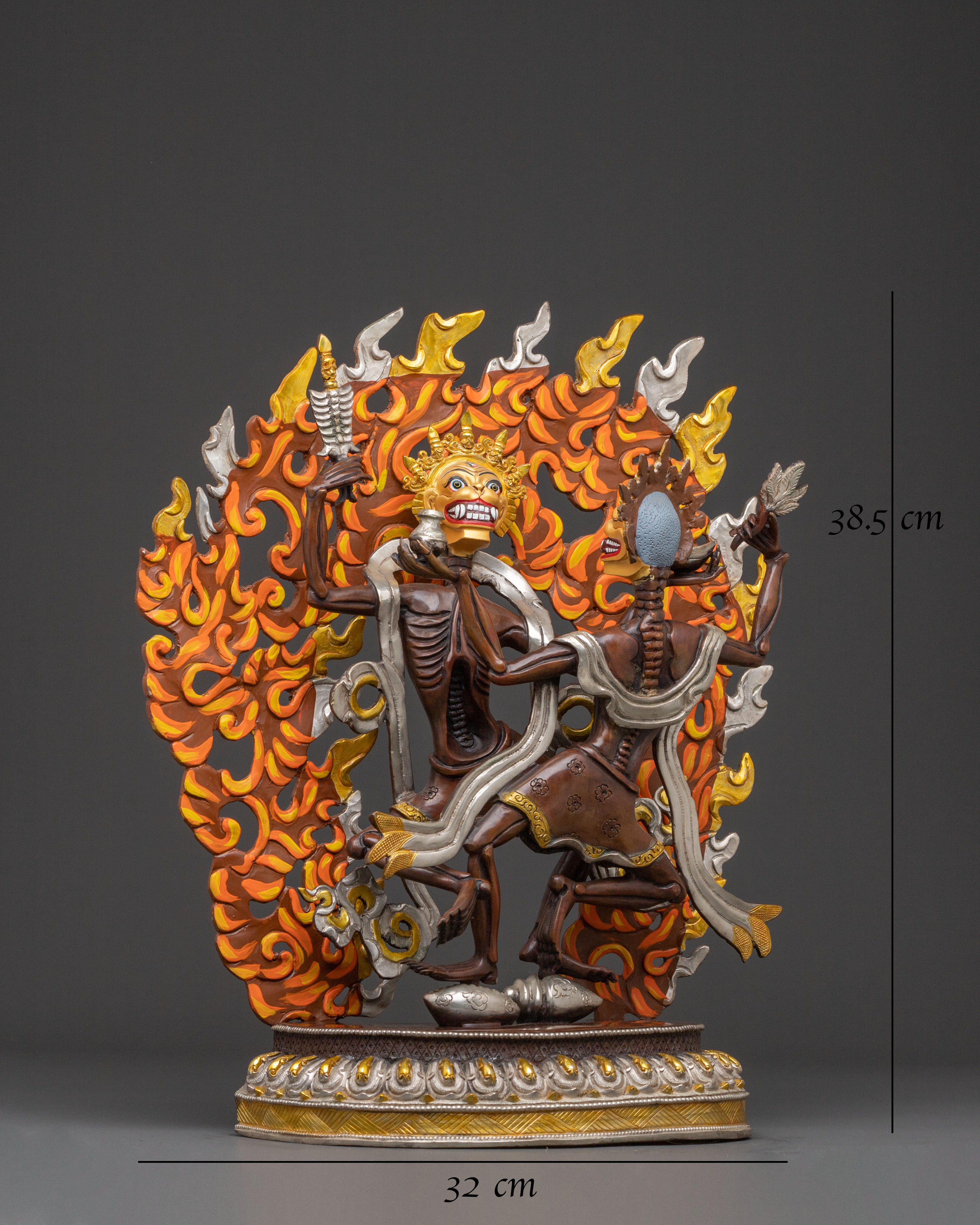 Chittipati Protection Statue: Copper Skeleton Duo