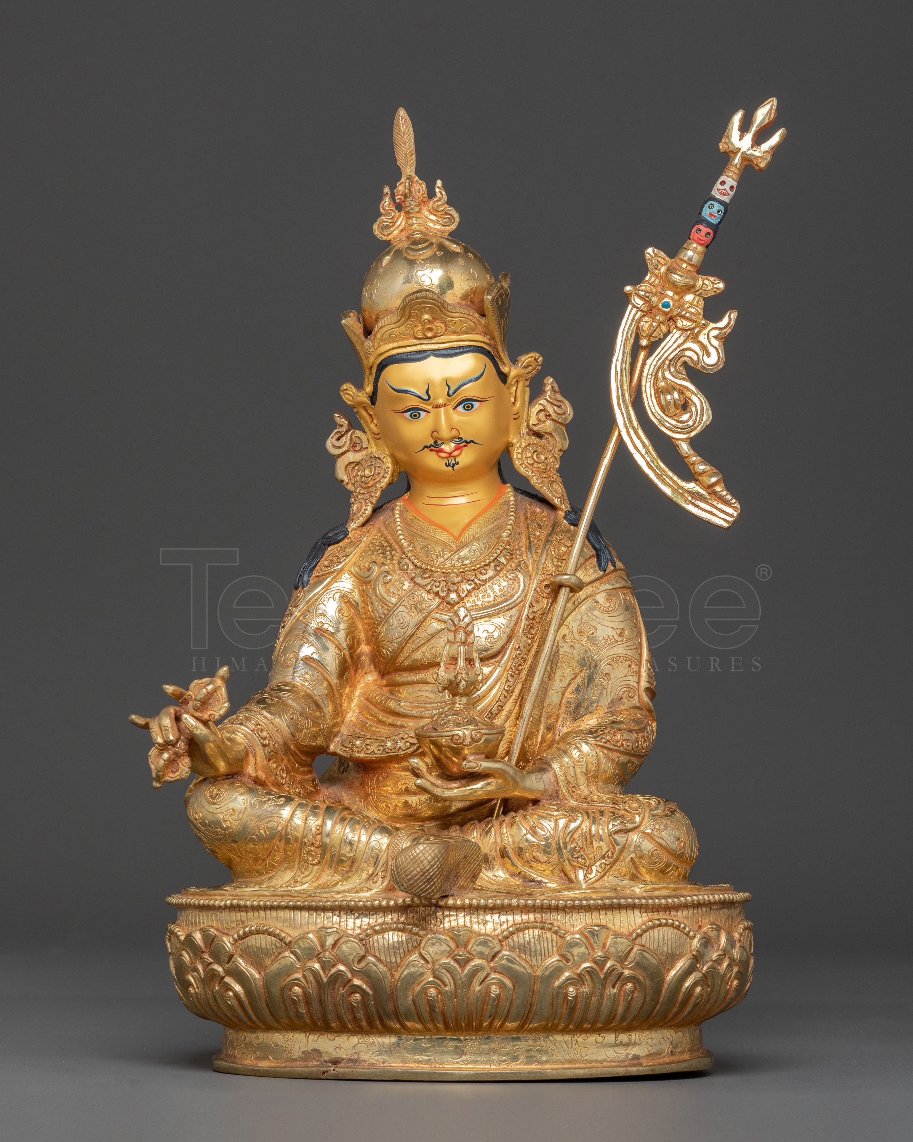 Golden Lotus Born Guru Rinpoche Statue