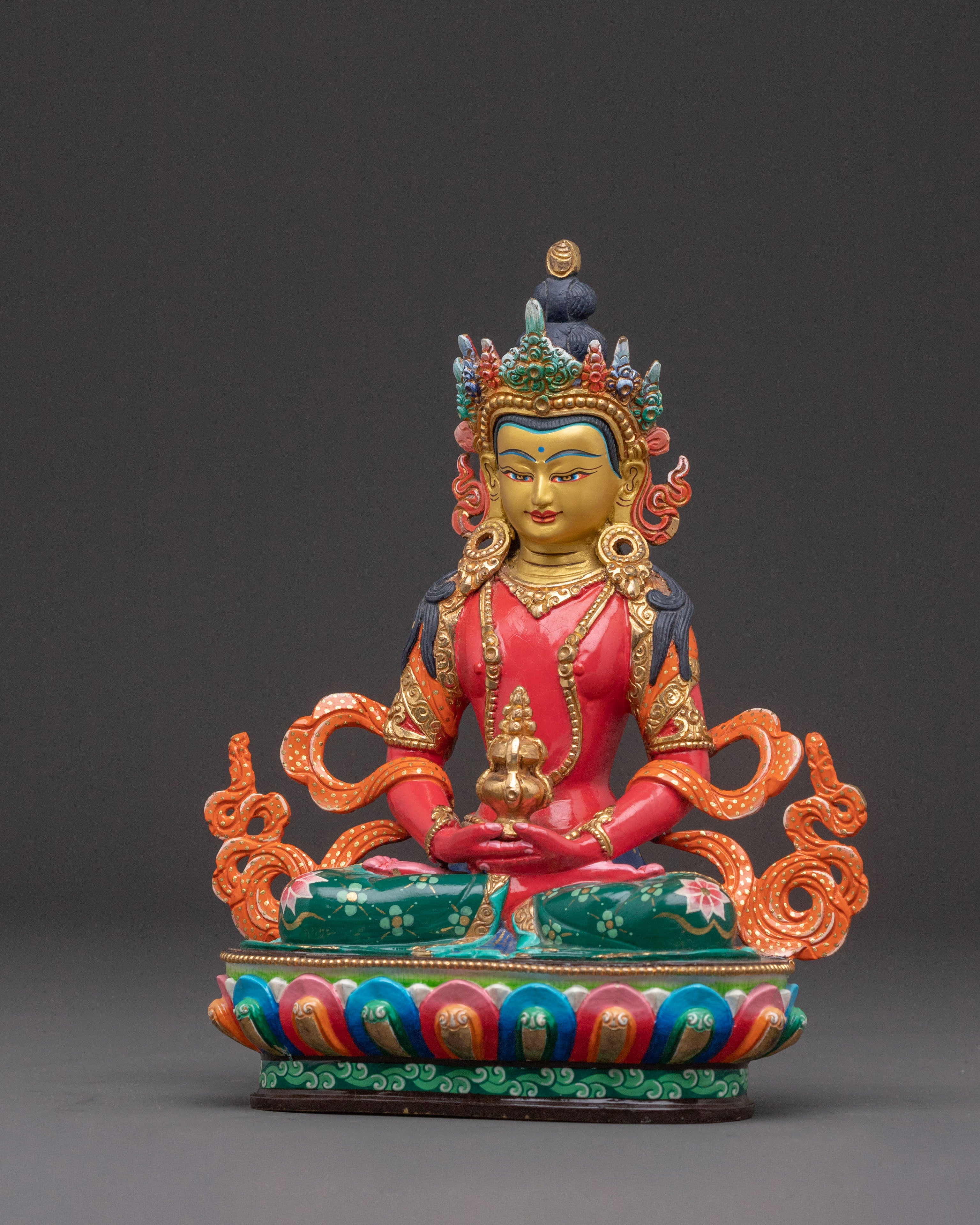 Amitayus Statue Eternal Life: Hand-Gilded Serenity