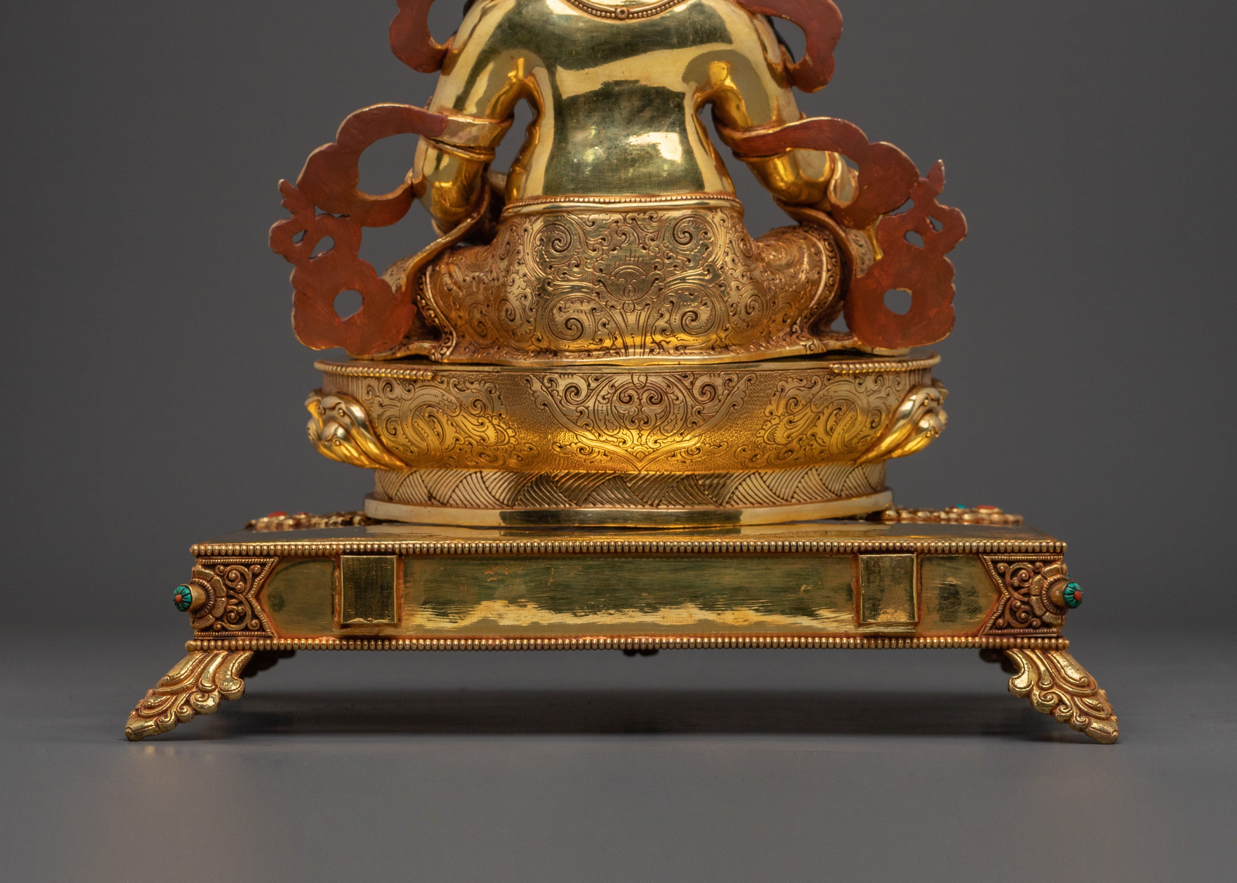 Dzambhala Divine Statue on Throne | Tibetan Wealth Deity