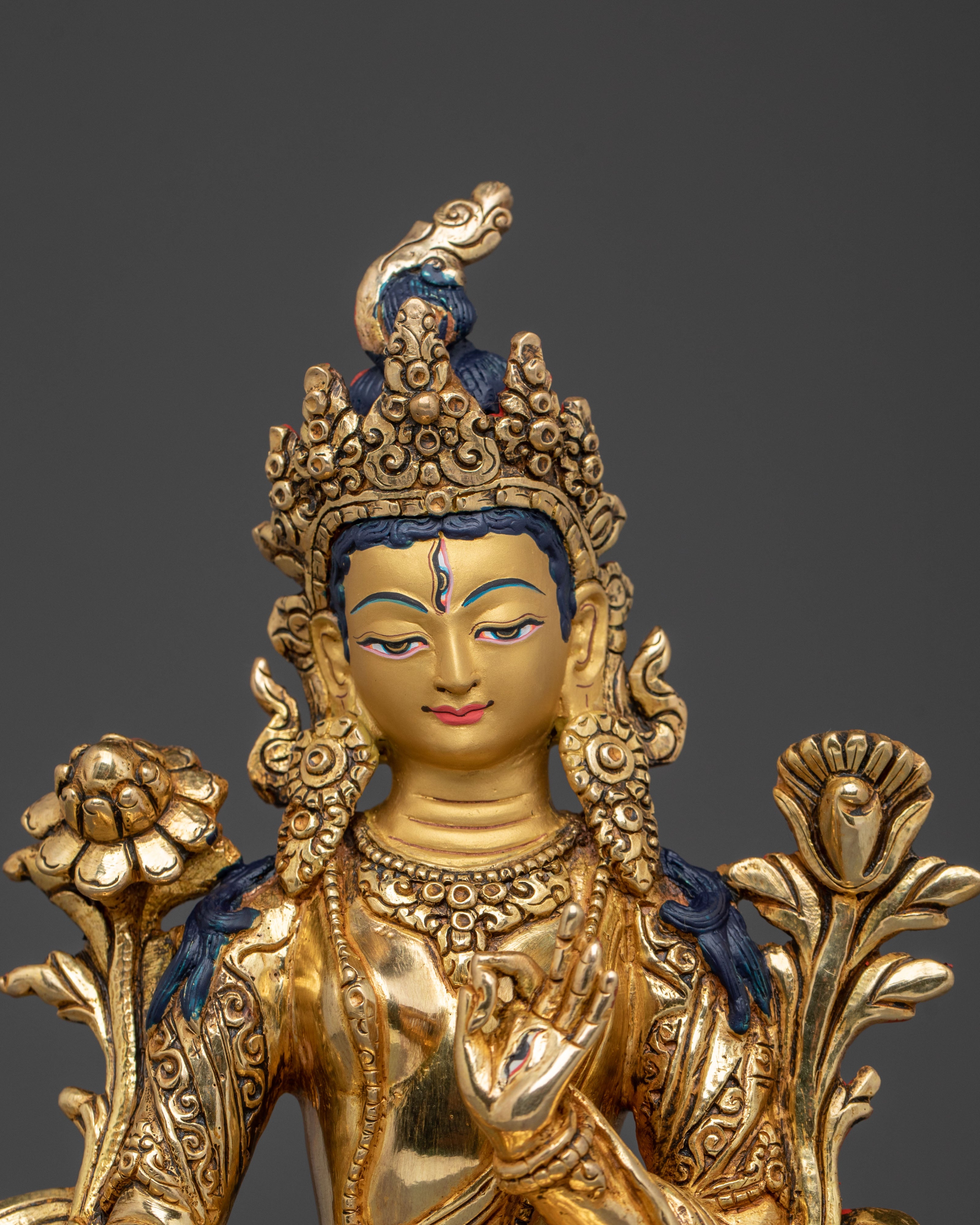 Handcrafted White Tara Sacred Sculpture | Compassion Deity of Long Life