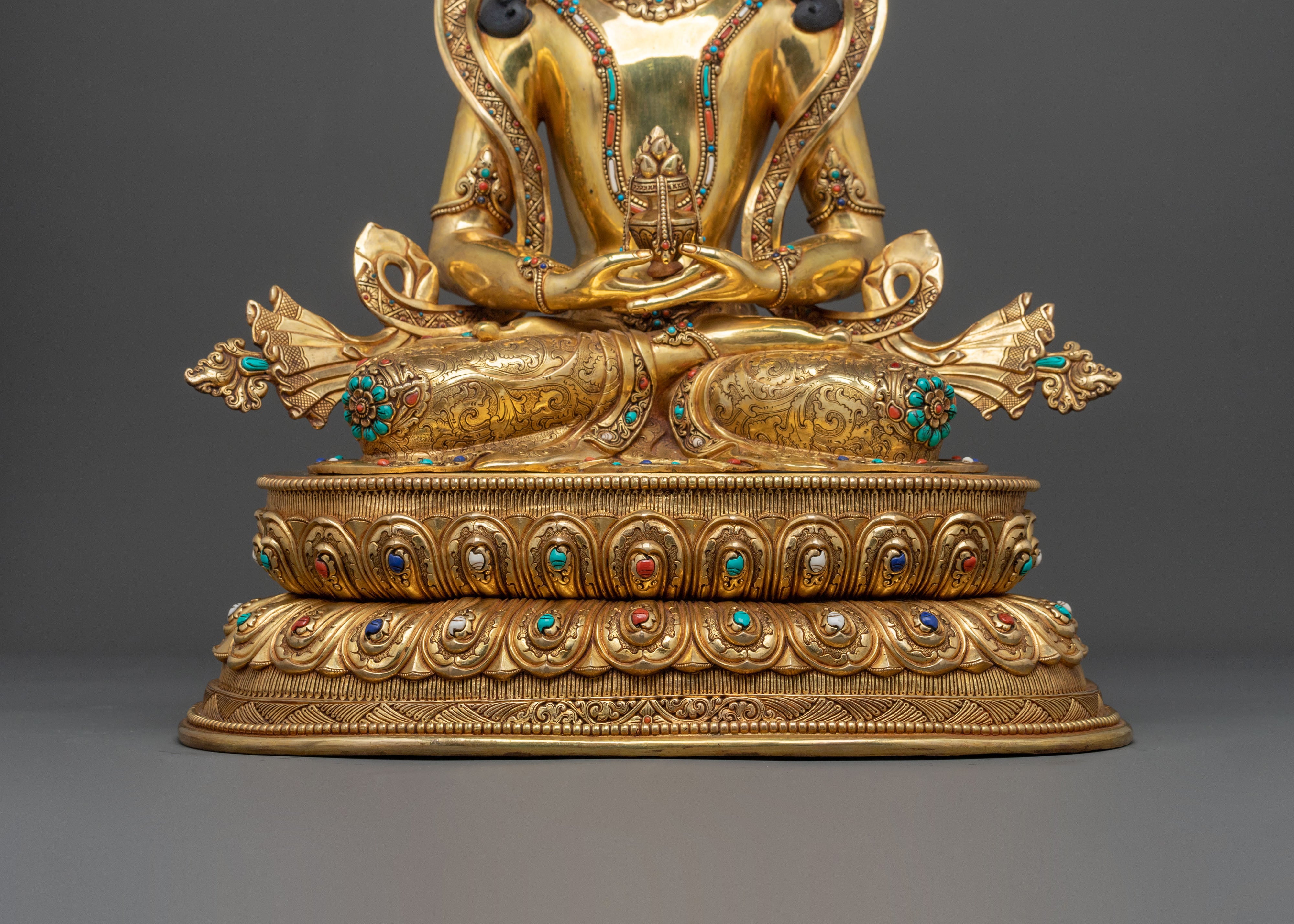 Handcrafted Copper Amitayus Statue | Buddha of Long Life and Healing