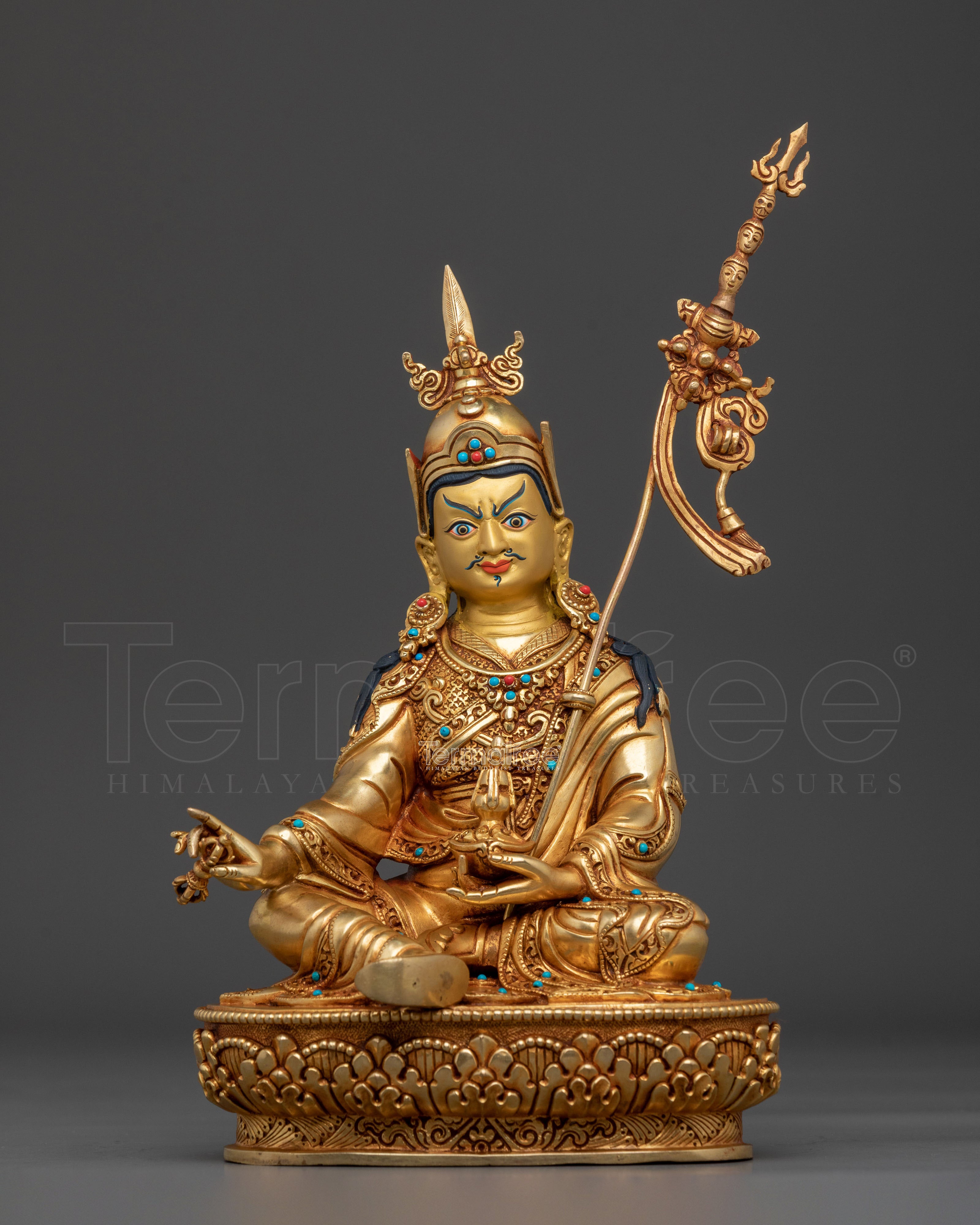Guru Rinpoche Statue of Learning | Handmade Himalayan Altar Decor