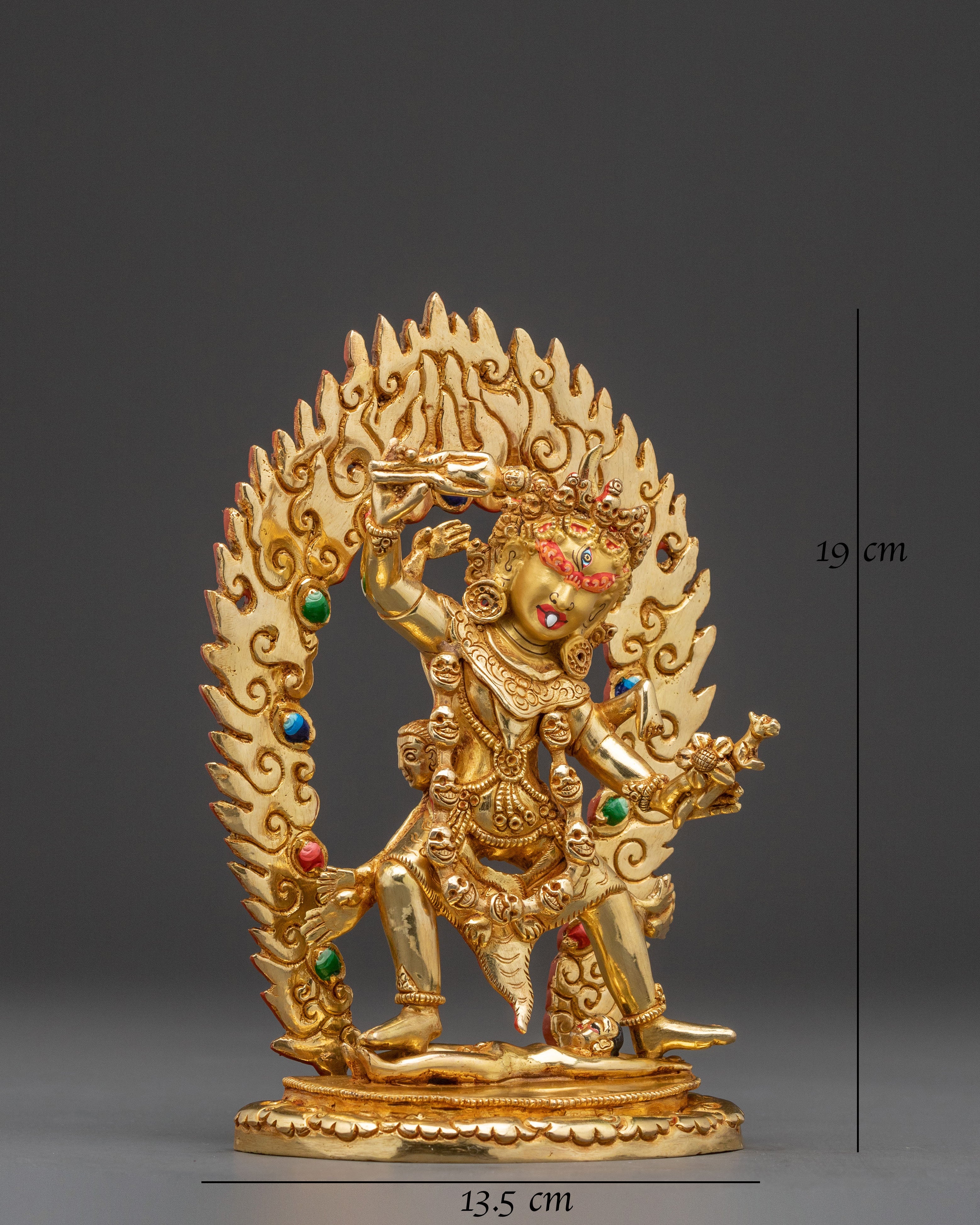 24k Gold Gilded Ekajati Statue: Fierce Protector