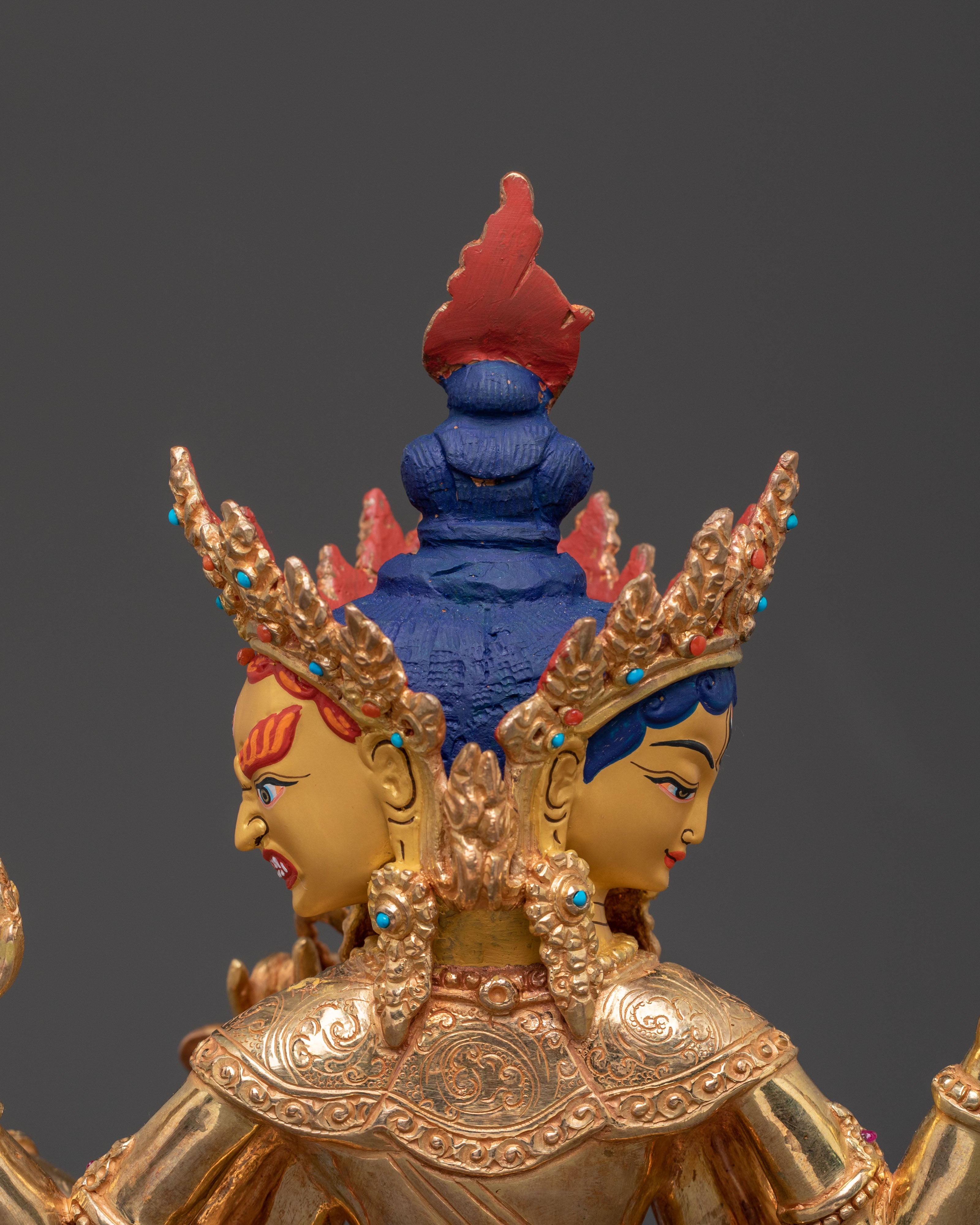 Three Face Nagyalma Statue | Tibetan Longevity Goddess