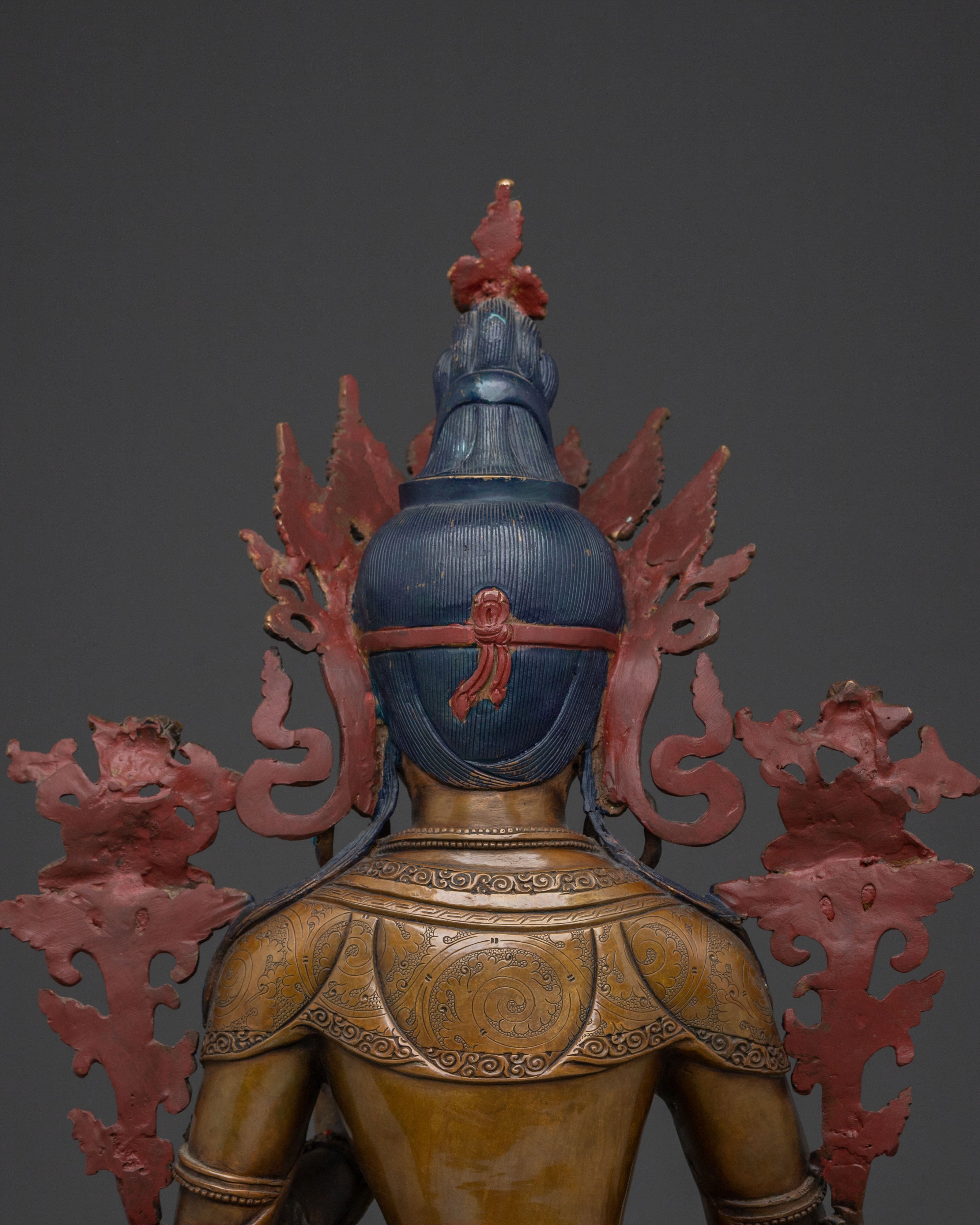 Guardian White Tara Spiritual Statue | Oxidized Copper Art