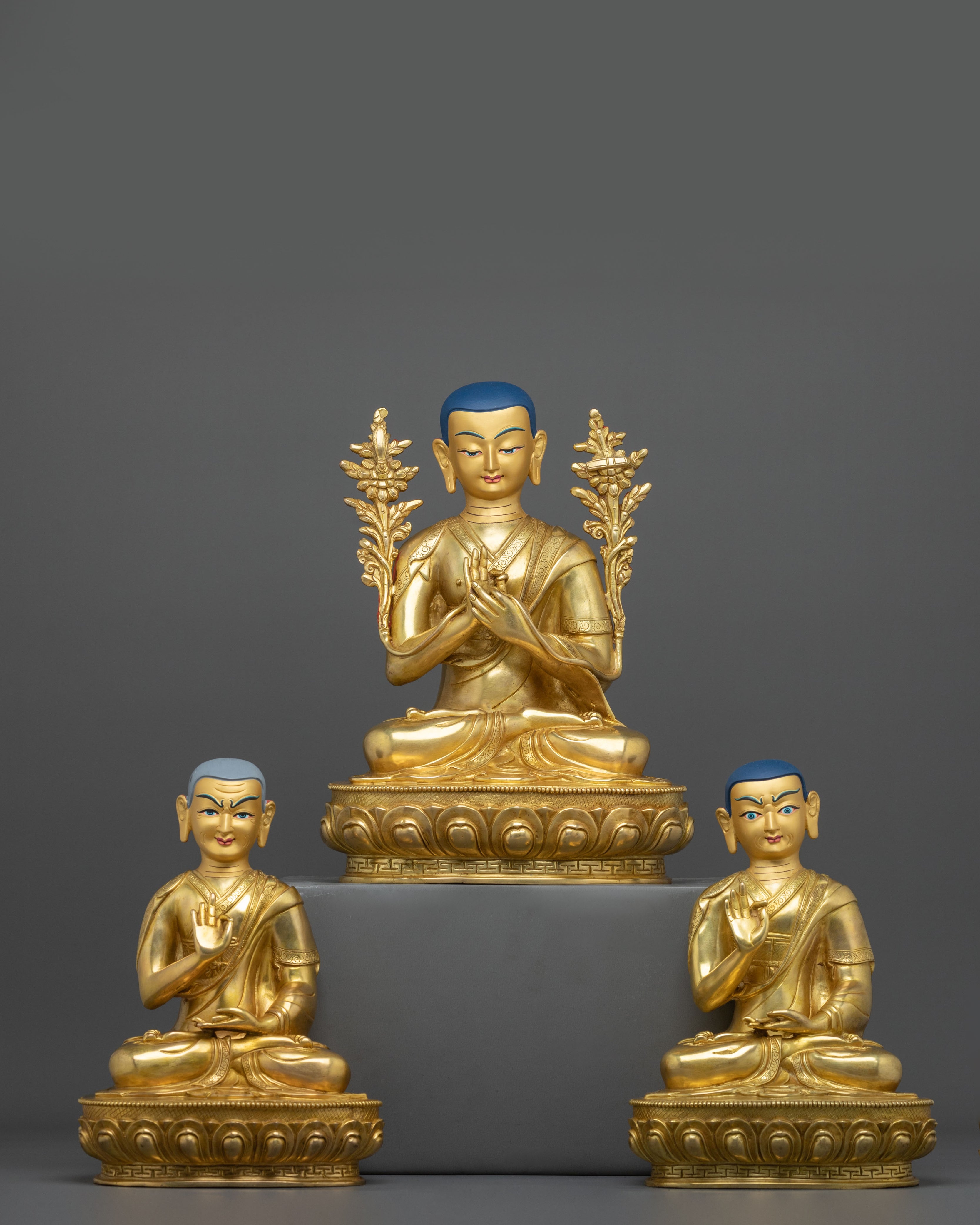 Tsongkhapa with Disciples Statue: Founder of the Gelug Tradition