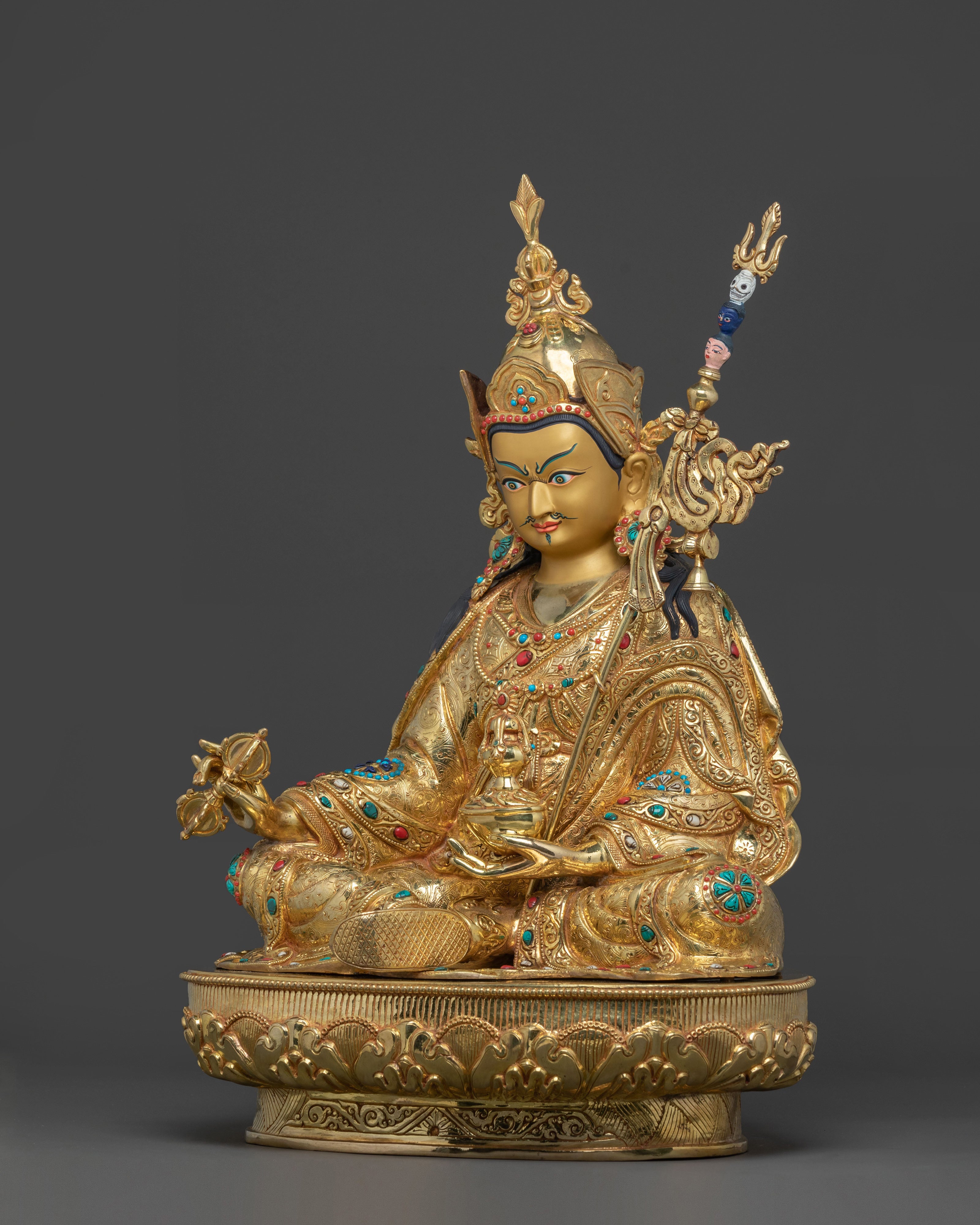 Padmasambhava Sacred Dharma Statue | Handcrafted Tibetan Buddhist Art