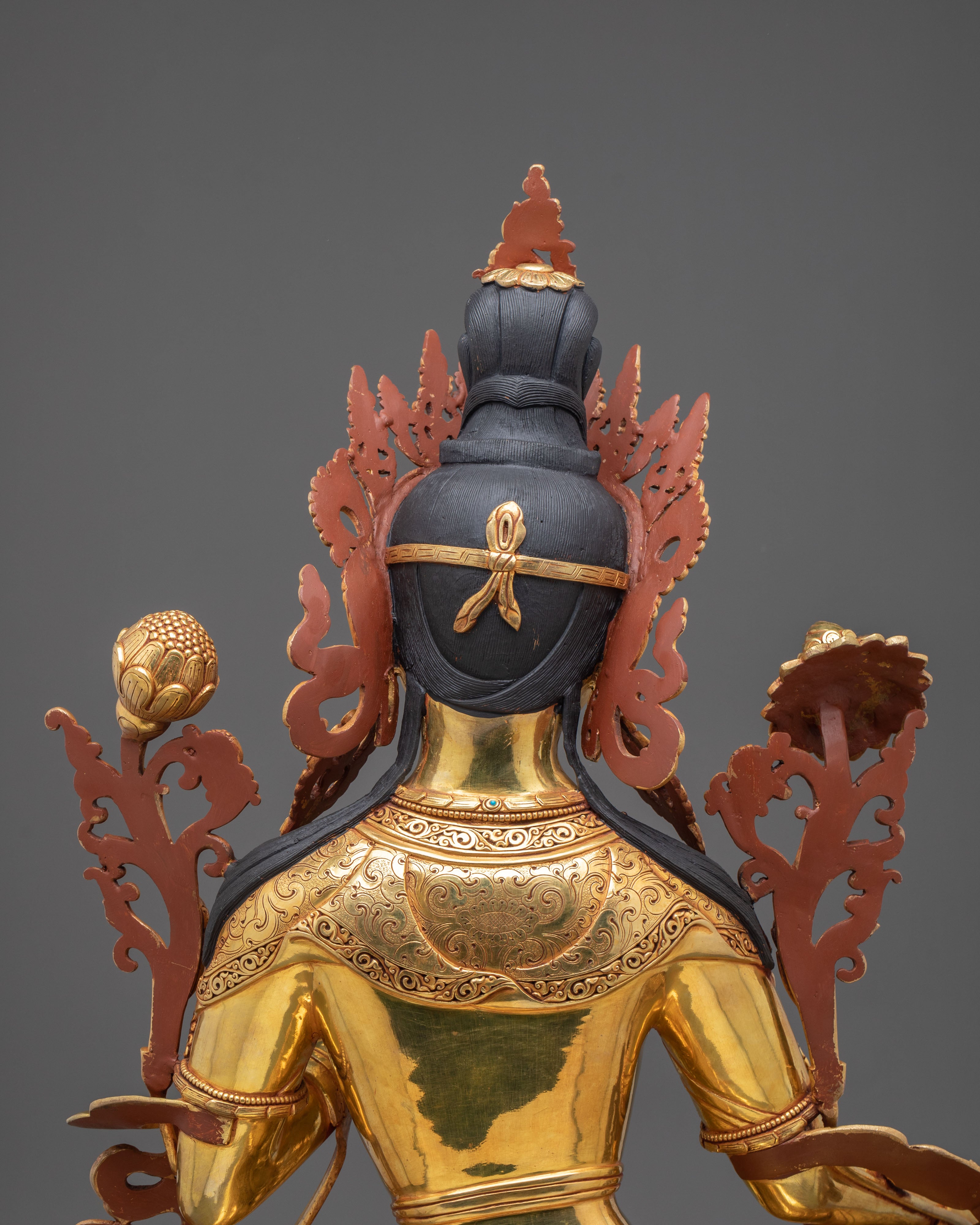 Mother Green Tara Statue | Copper Figurine for Altars