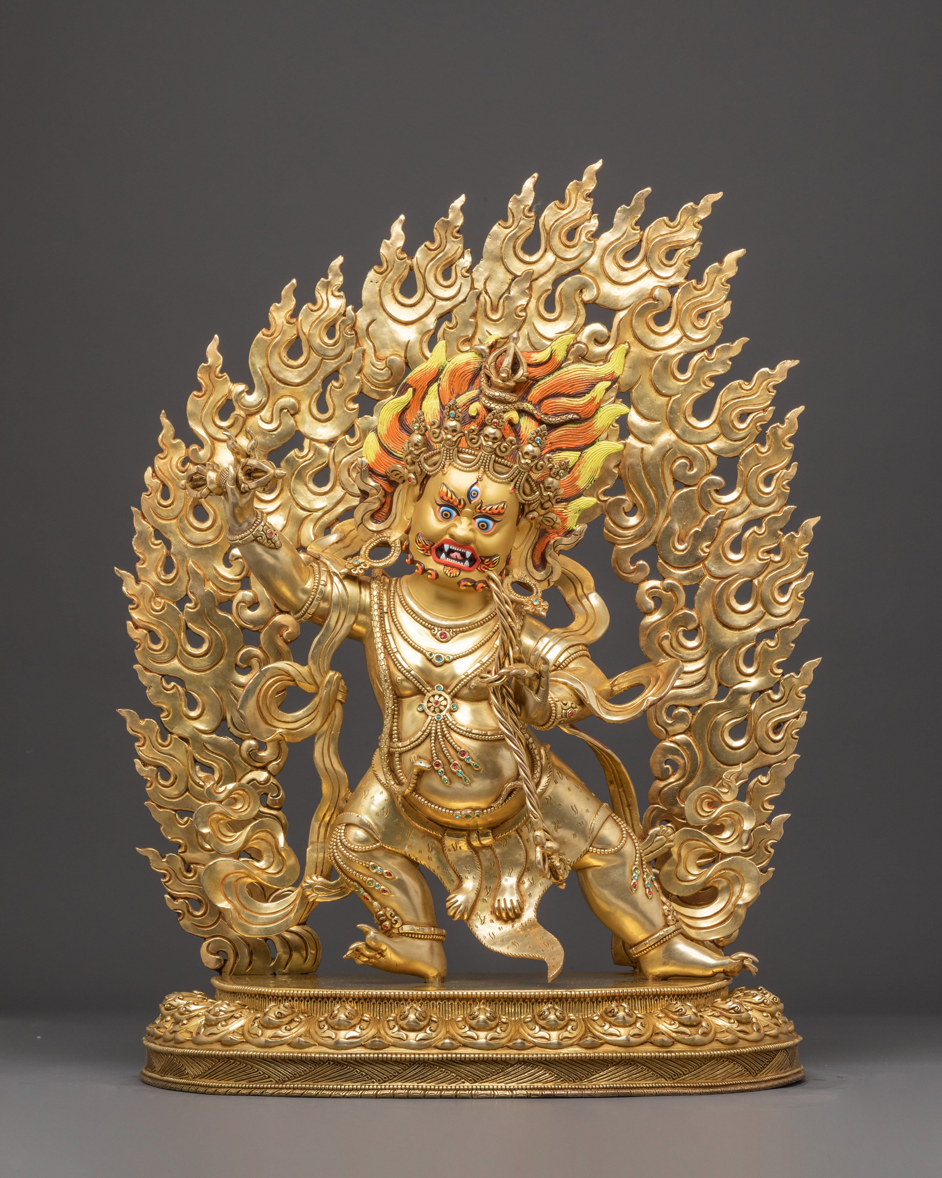 Golden Vajrapani Statue for Sacred Spaces | Guardian of Dharma