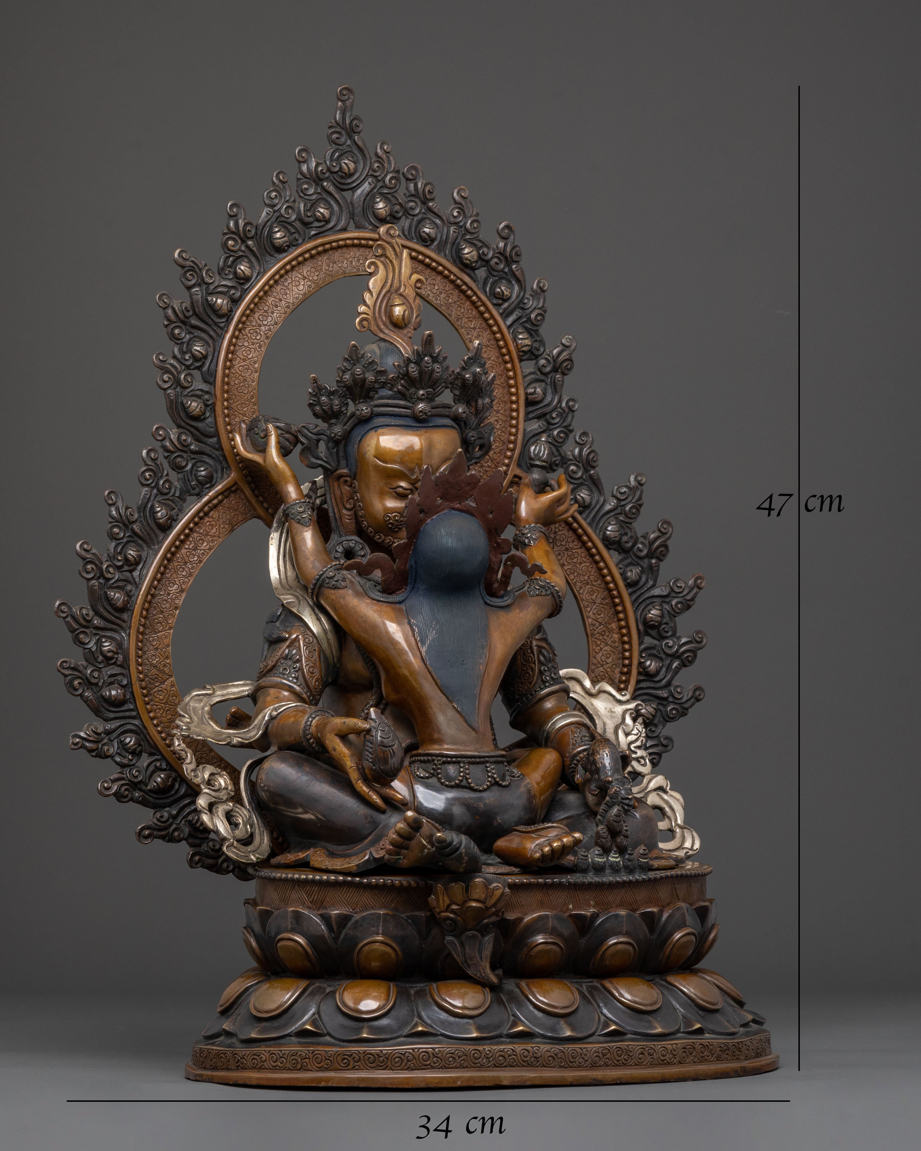 Handcrafted Green Dzambhala Spiritual Statue