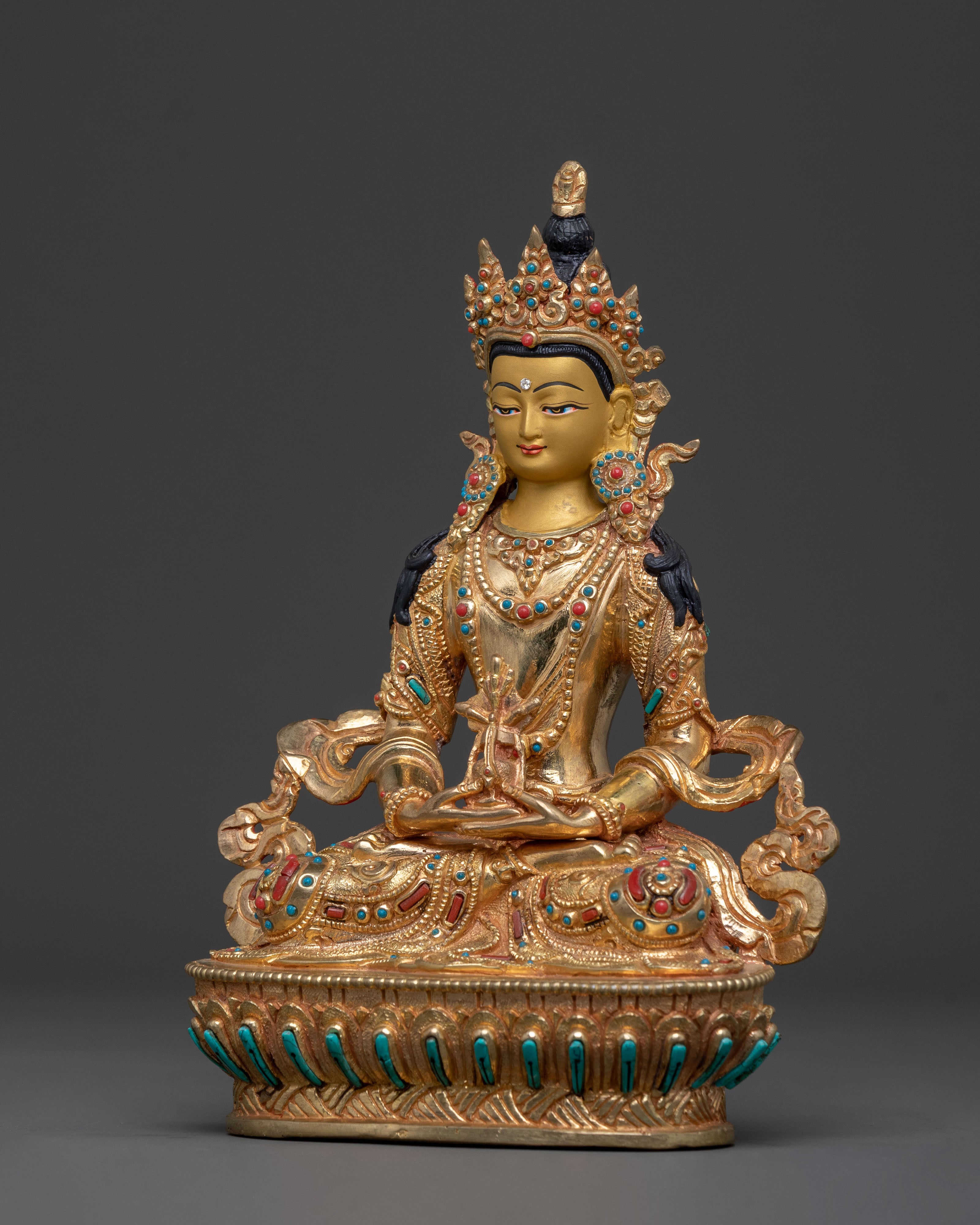 Amitayus Spiritual Statue | 24K Gold Gilded