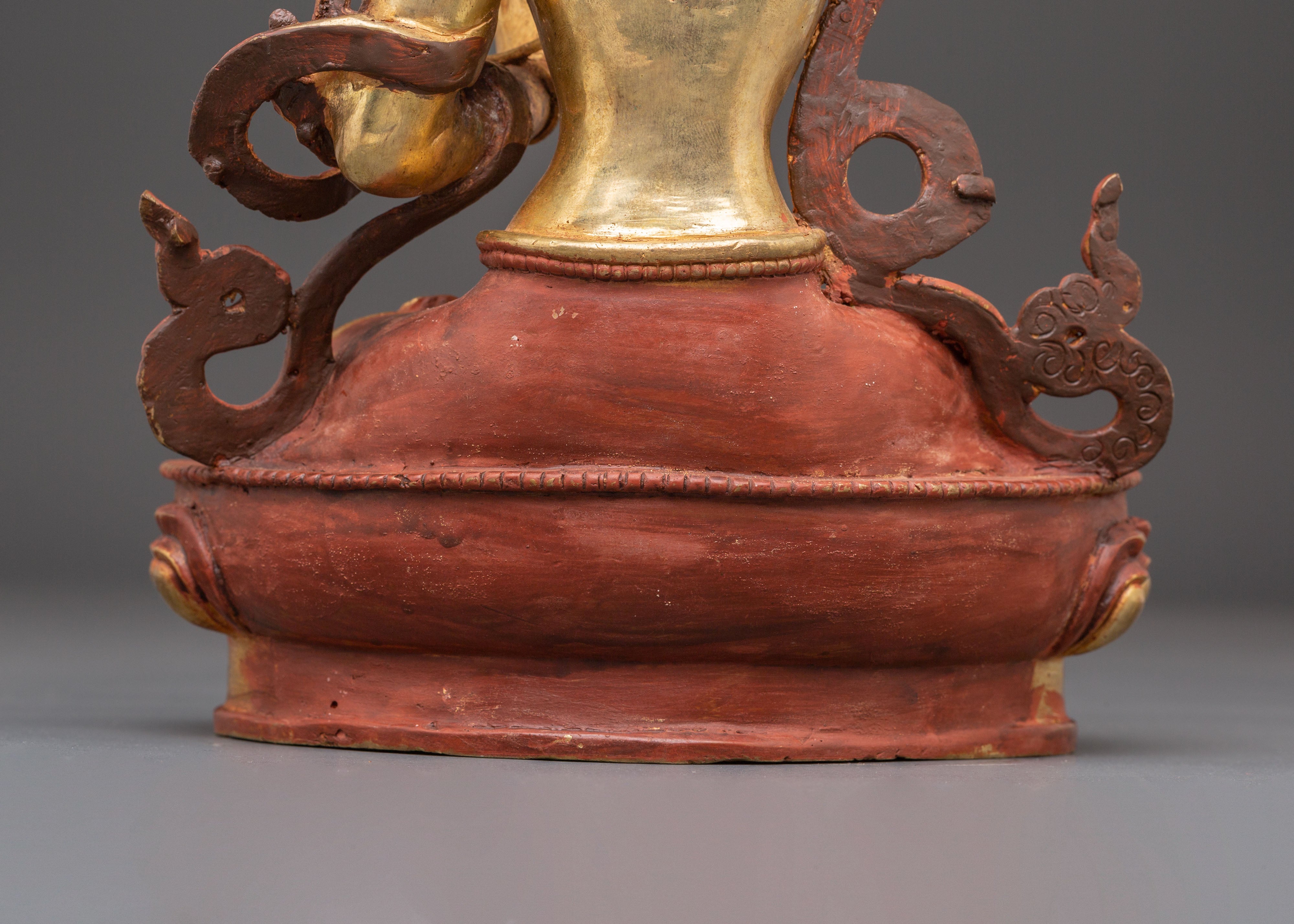 Handmade Golden Statue of Manjushri: The Wisdom Bodhisattva | Nepali Art