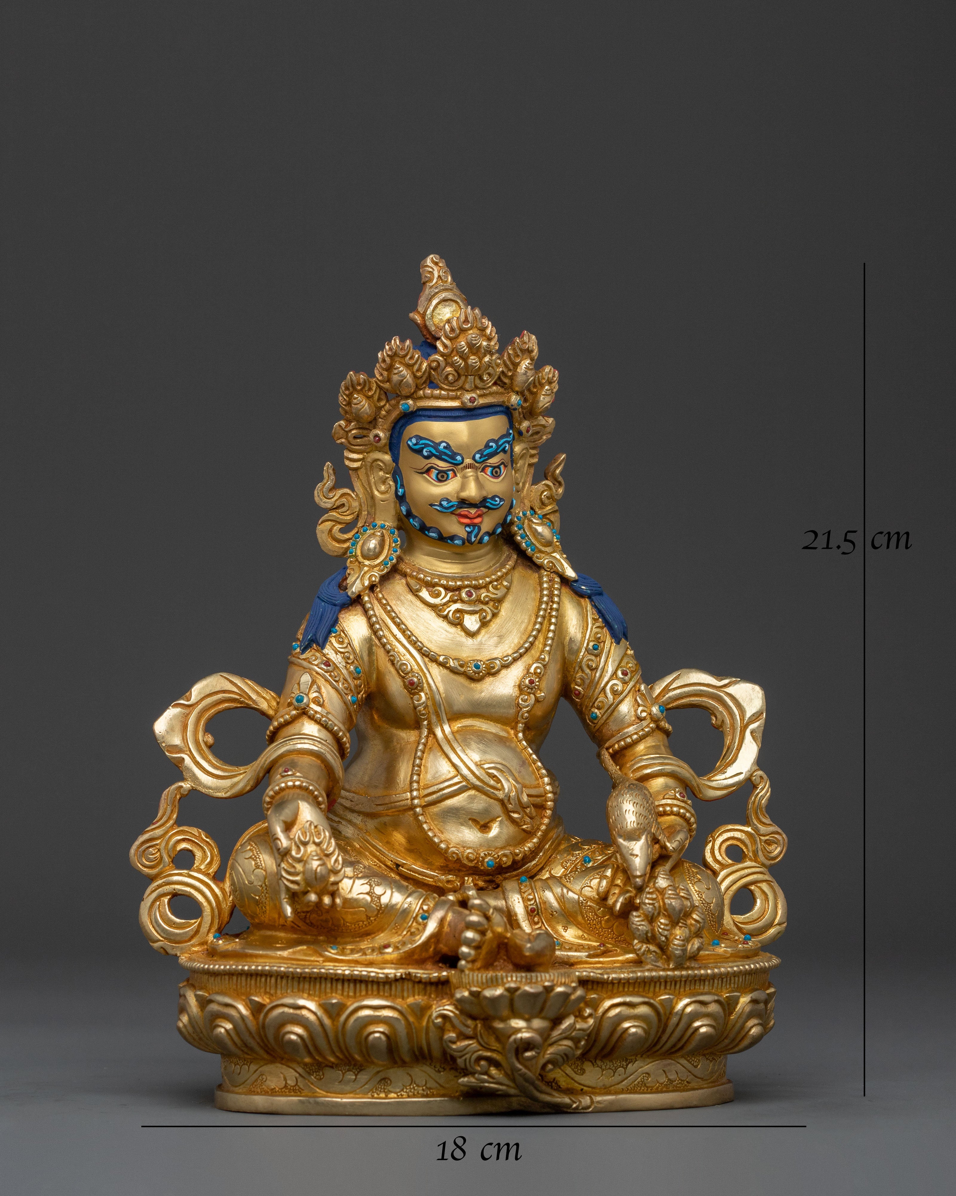 Dzambhala Wealth Deity Handcrafted Statue