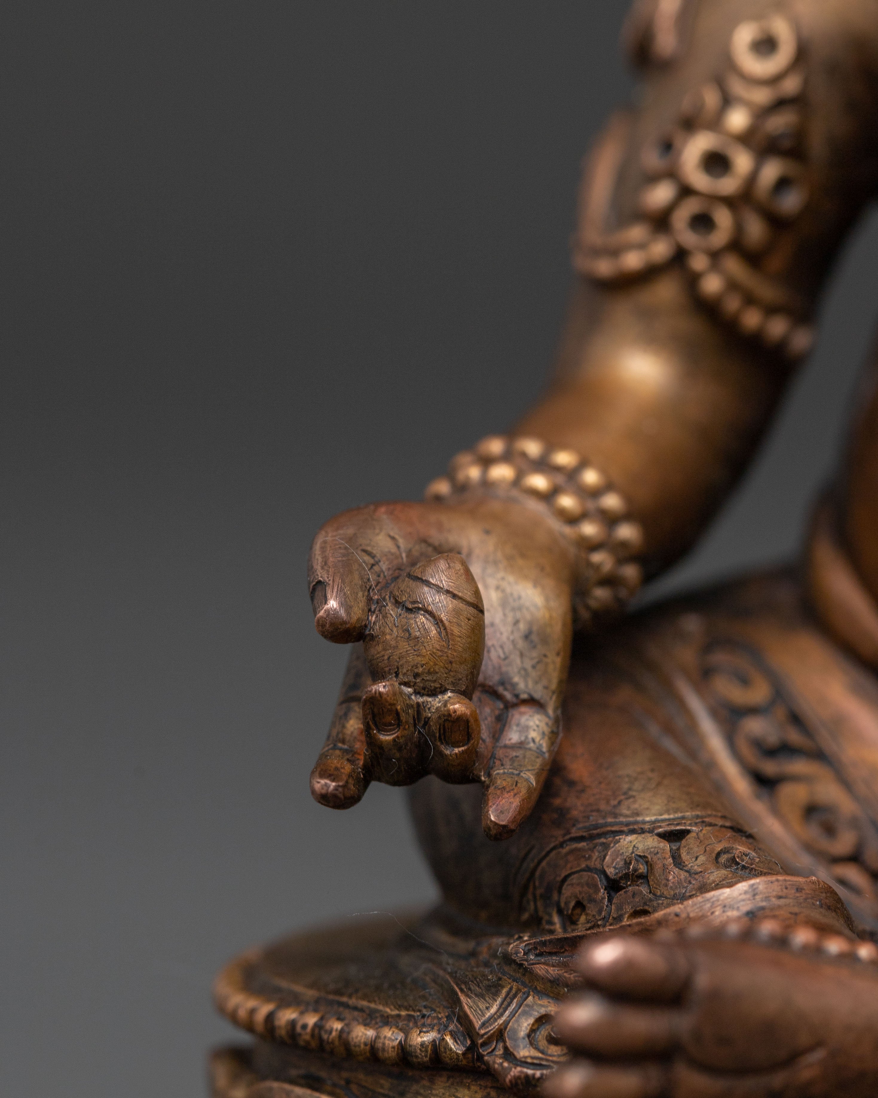 Traditional Buddhist Deity Dzambhala Copper Statue | Guardian of Wealth