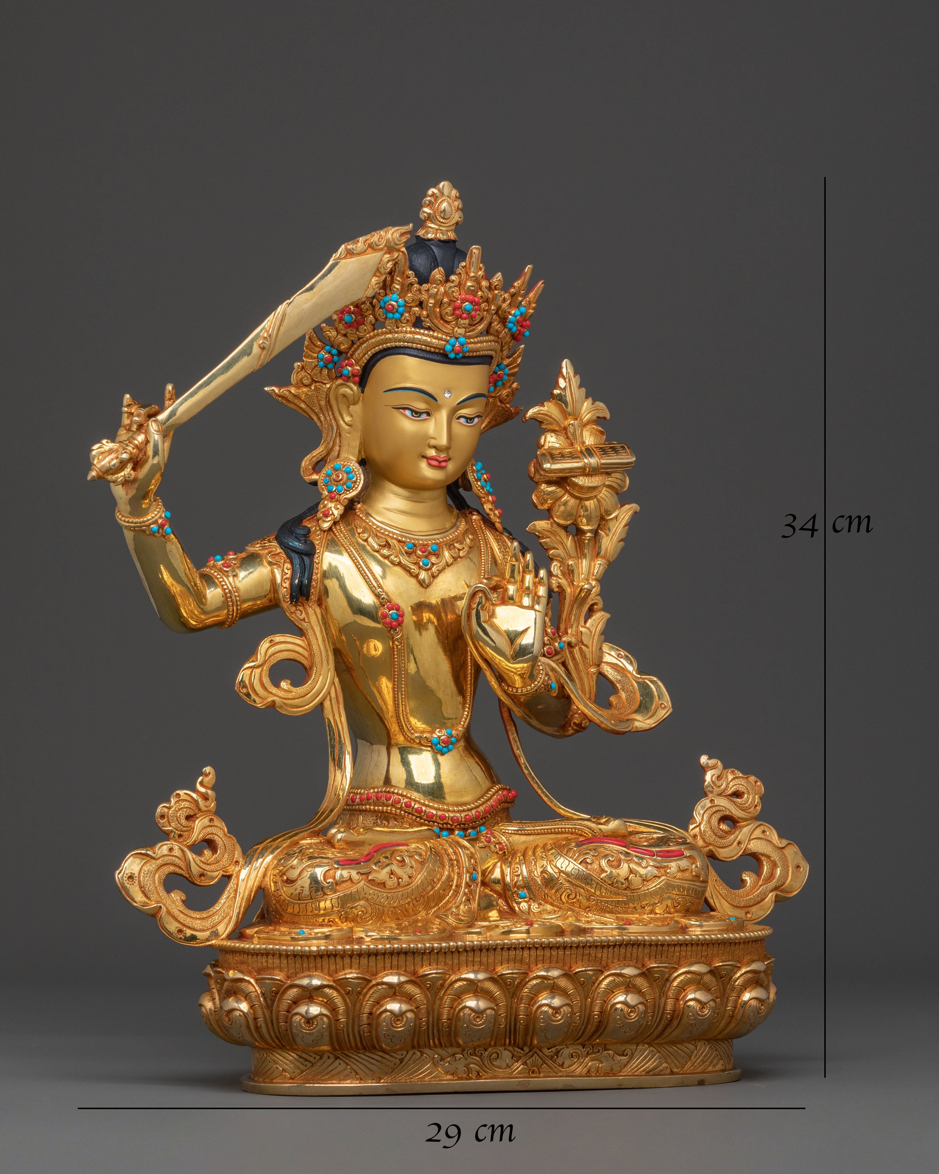 Manjushri Wisdom Statue | Sacred Altar Decor