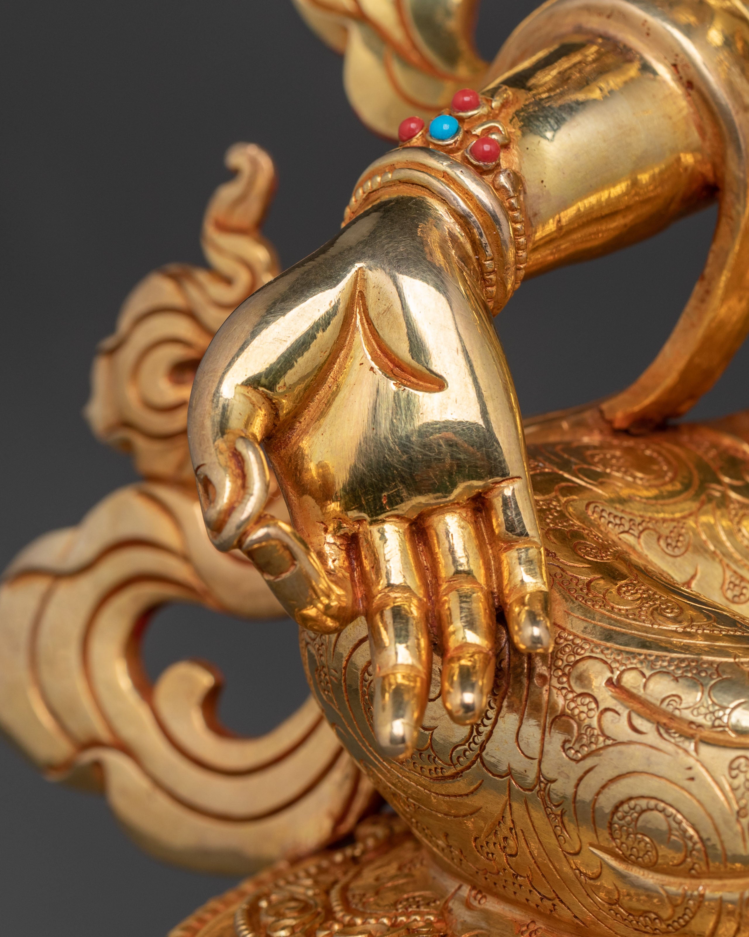 Green Tara Mercy Statue: Hand-Gilded Copper