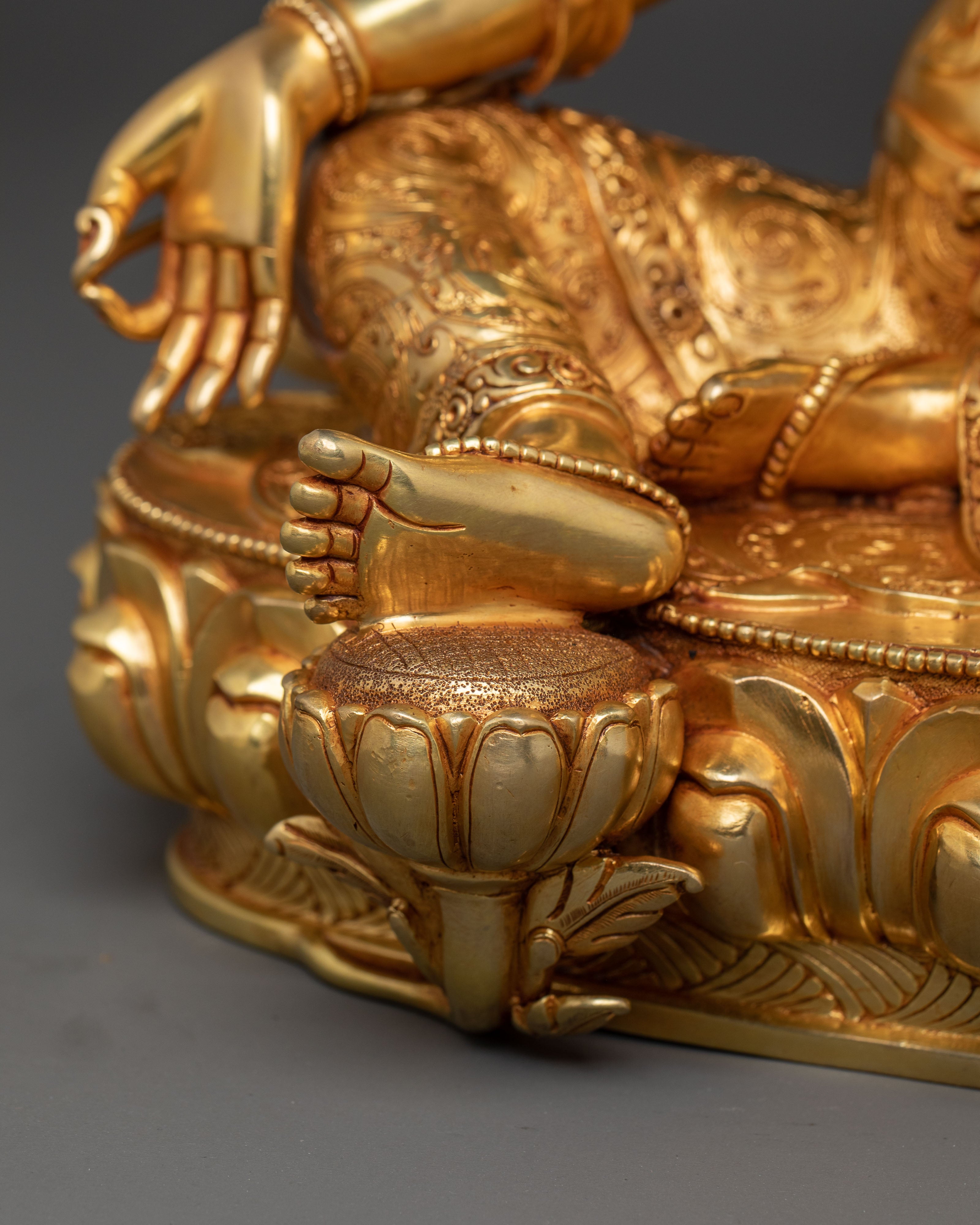 Savior Goddess Green Tara Statue – Hand-Gilded Copper Statue