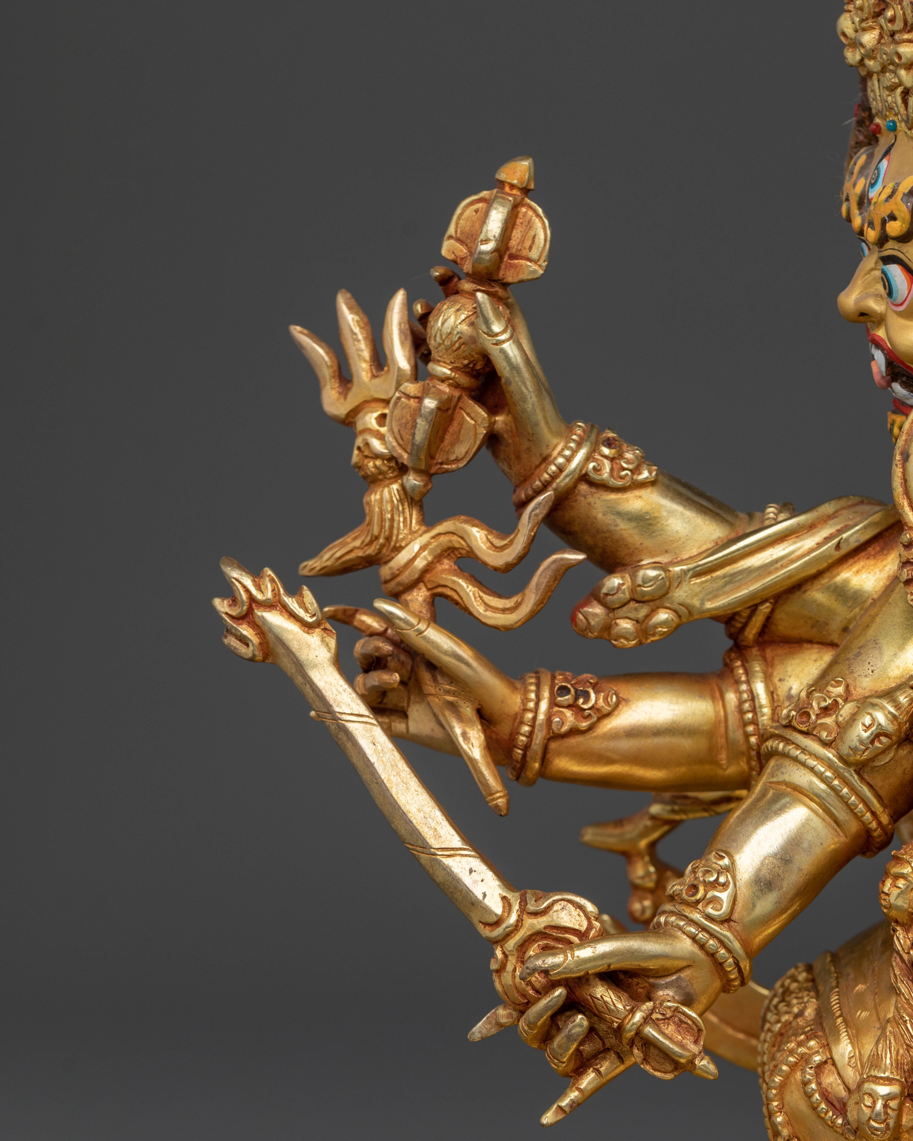 Hayagriva Sculpture: Fierce Protector in 24K Gold