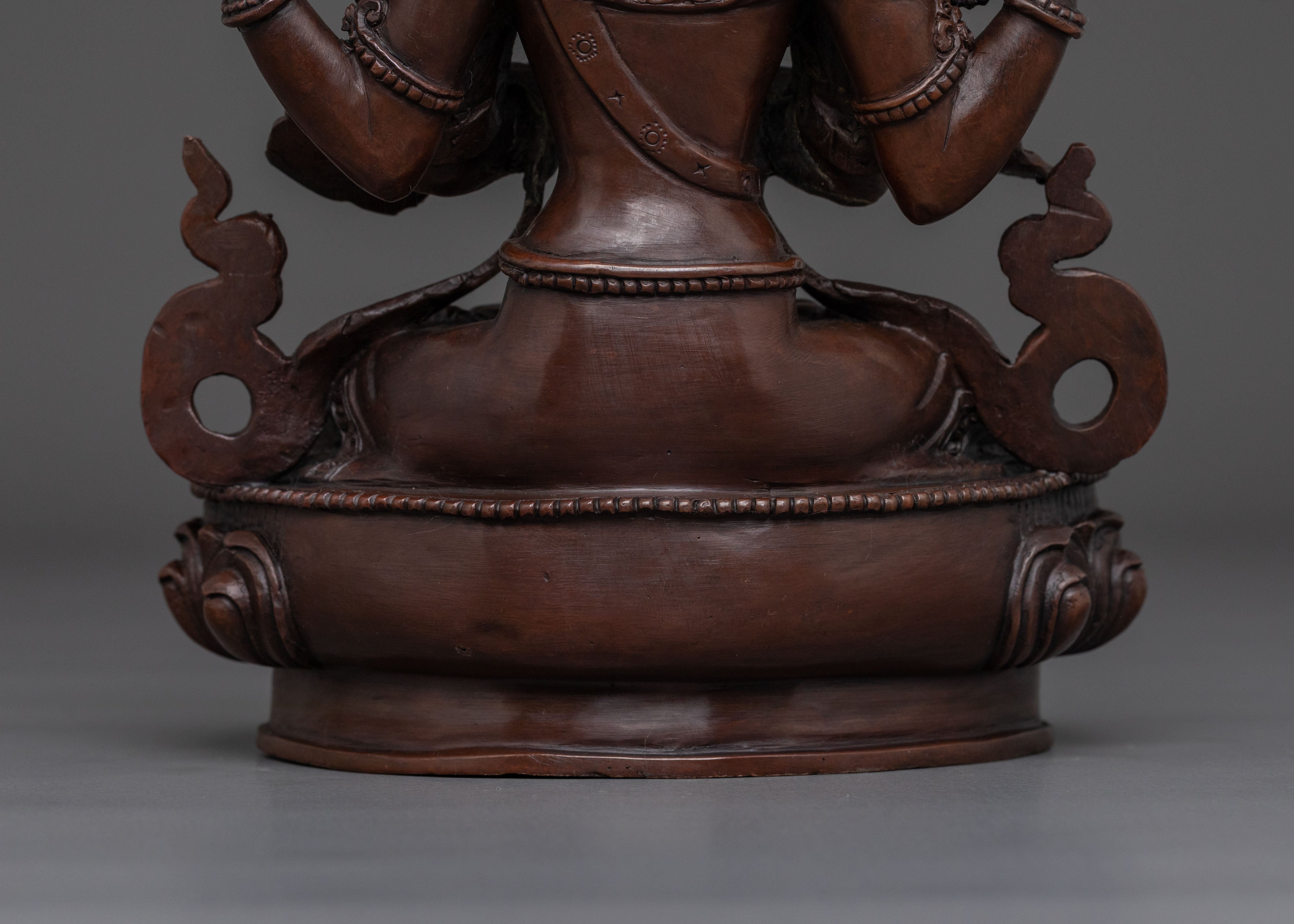 Compassion Buddha Chenrezig Statue | Oxidized Copper Statue