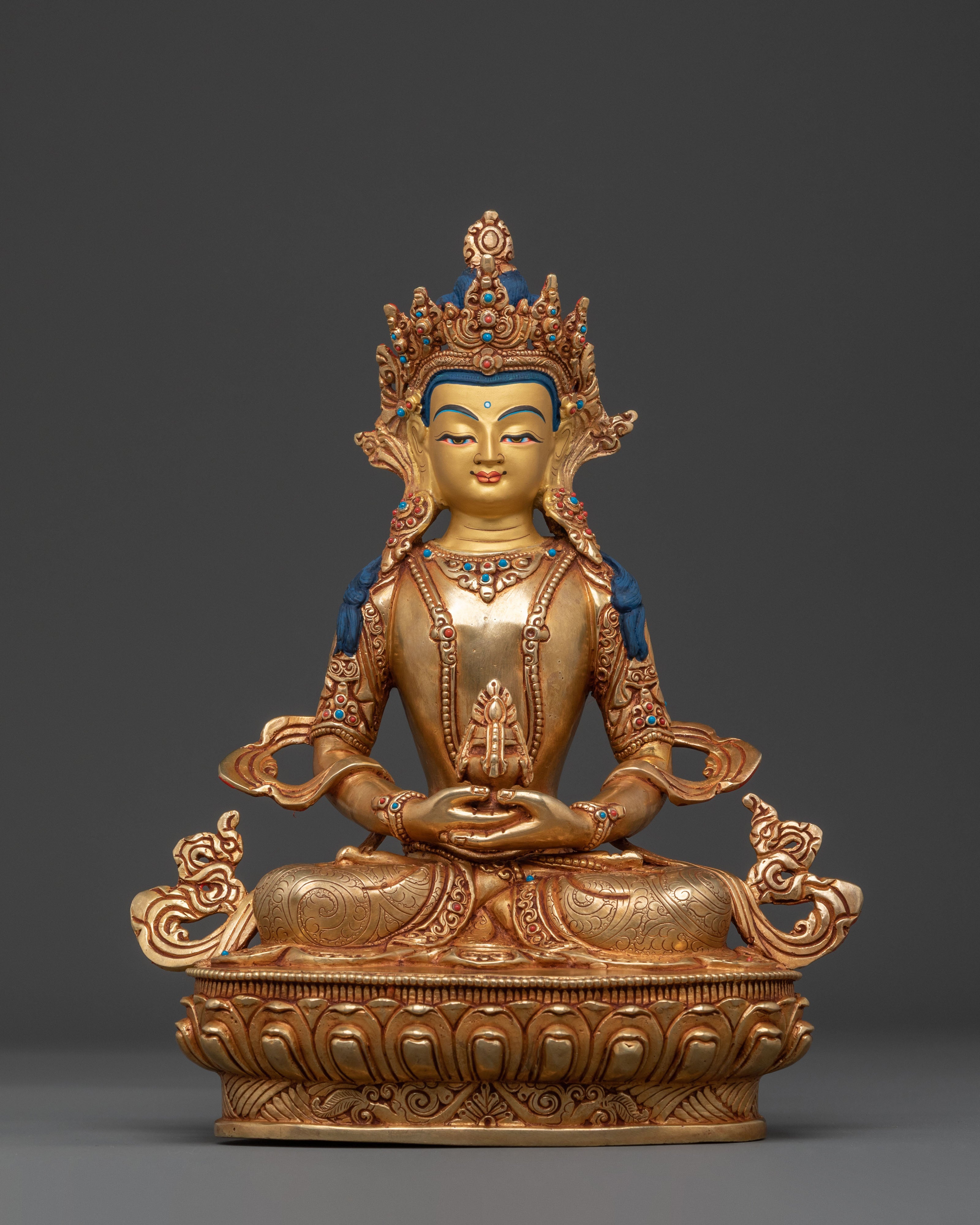 Amitayus 24k Gold Gilded Statue