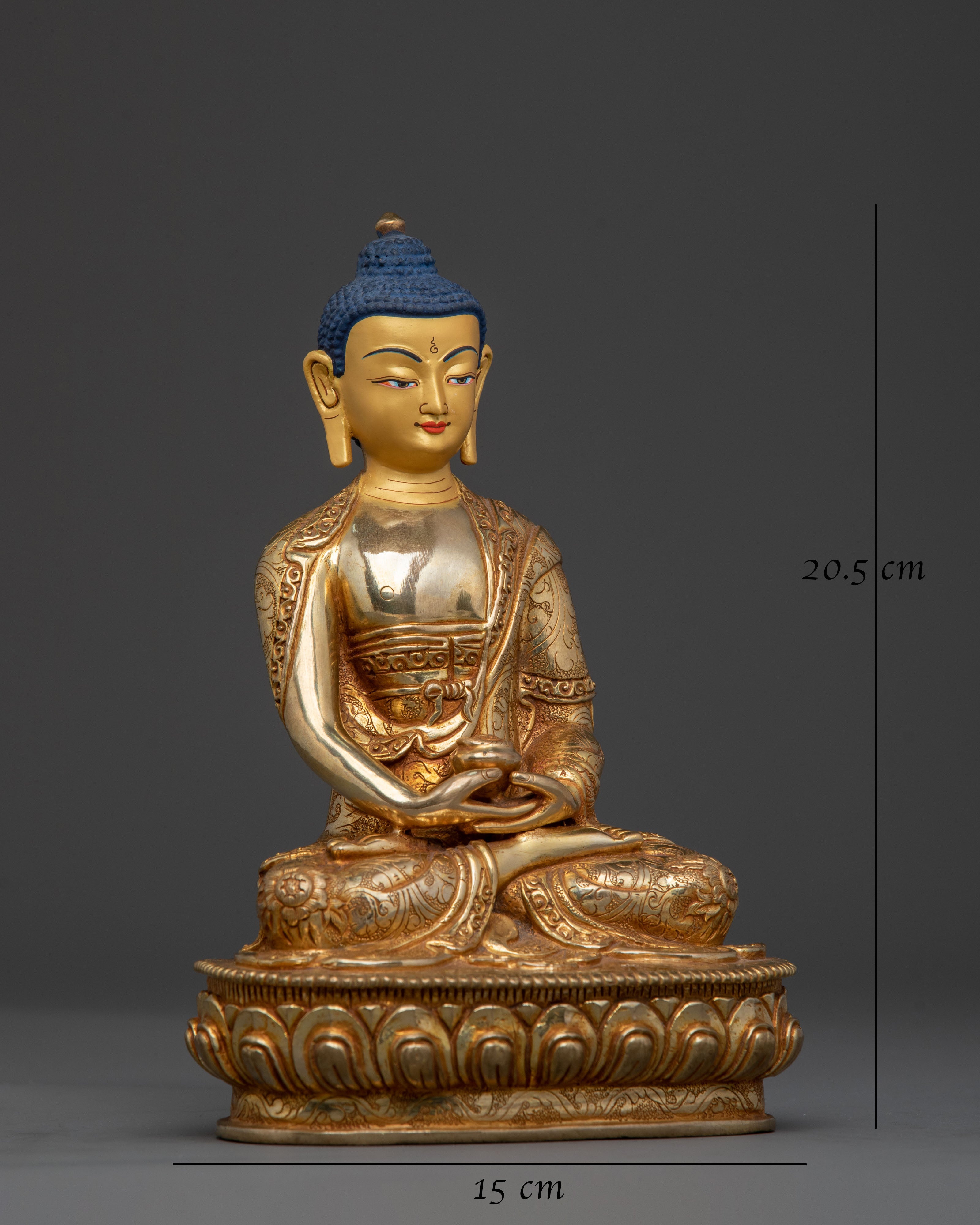 Amitabha Buddha Figurine | 24K Gold Gilded Icon