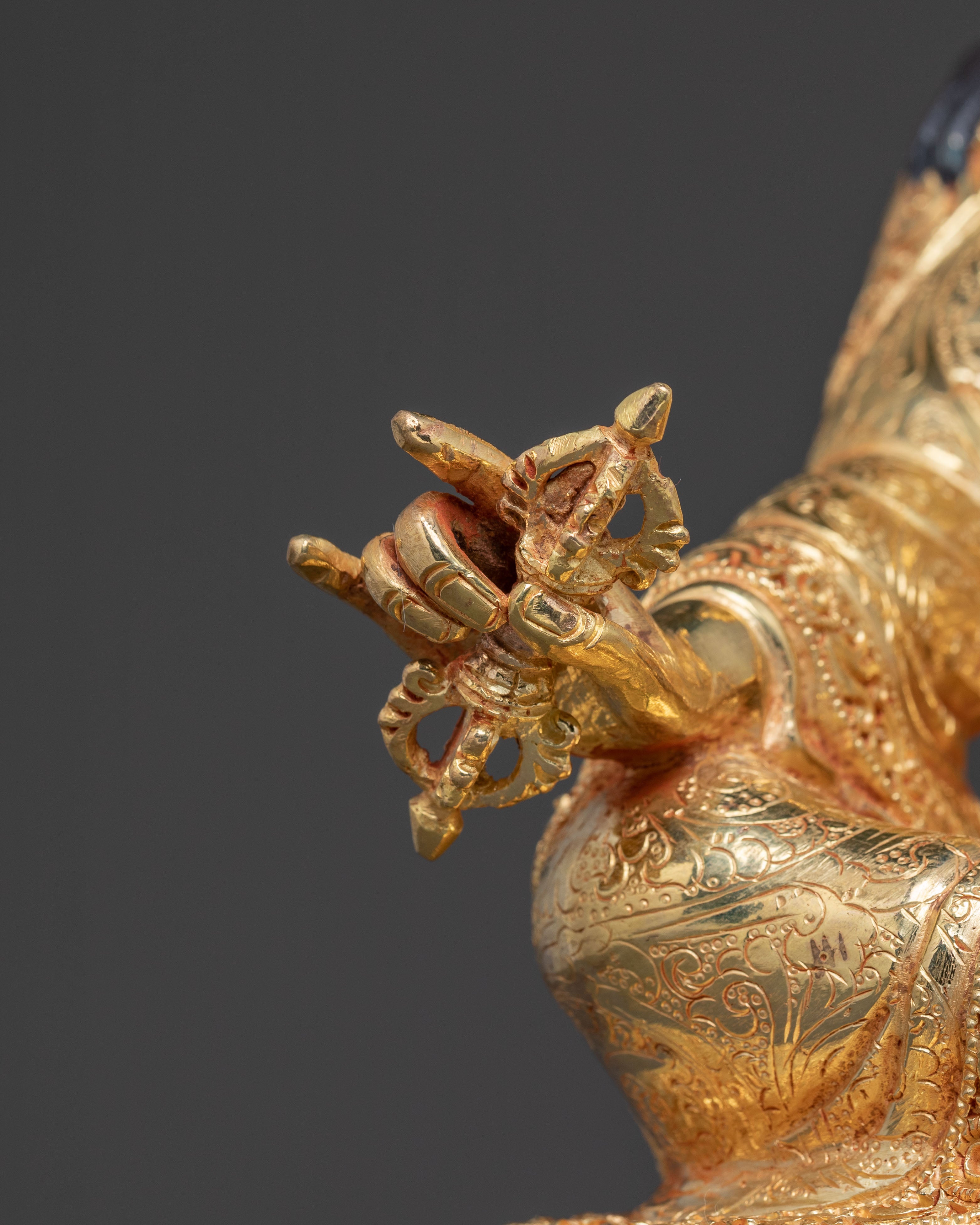 Handmade Guru Rinpoche Golden Statue | Meditation & Blessings