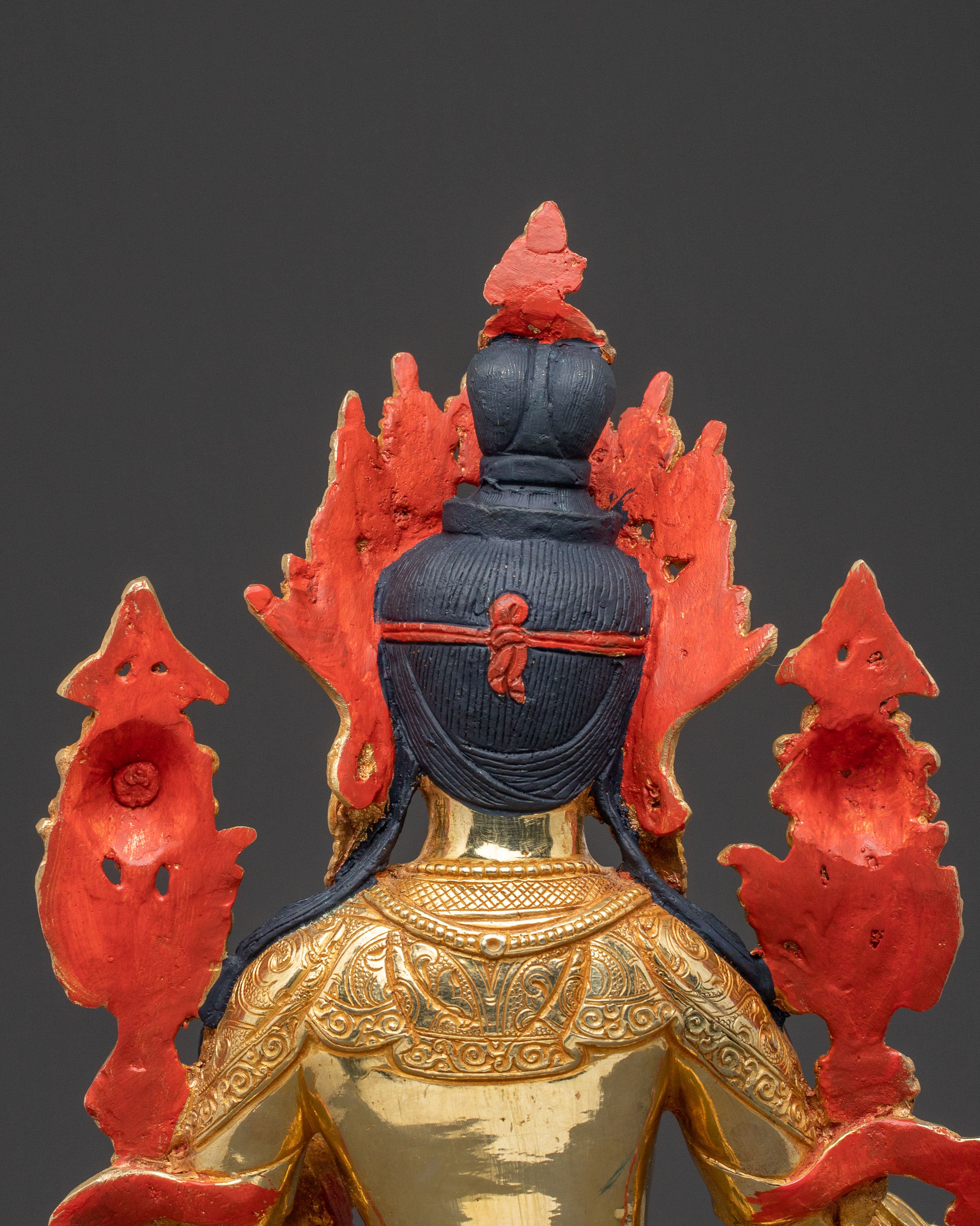 Green Tara Statue with 24K Gold Gilding