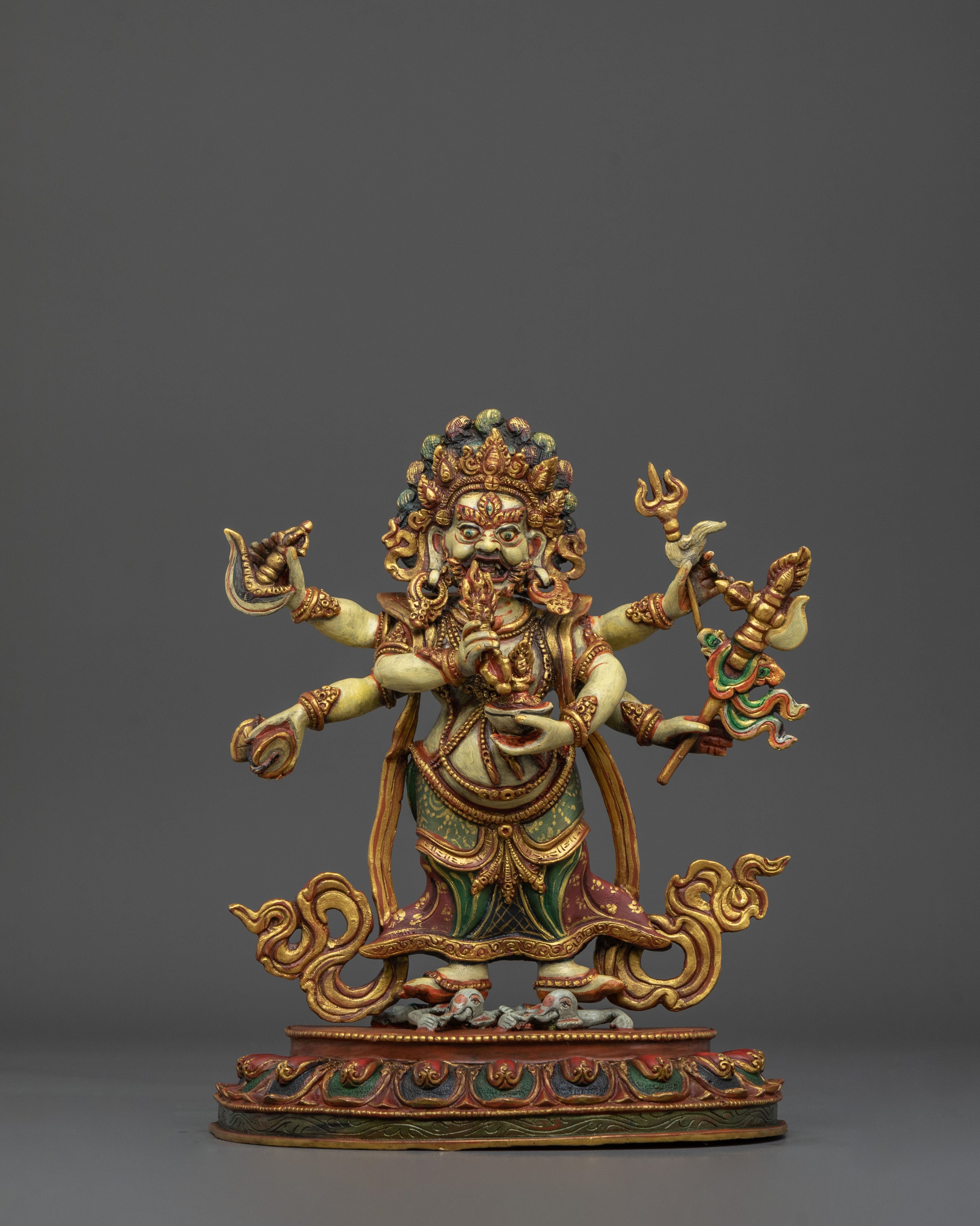 White Mahakala Statue | Fierce Buddhist Protector