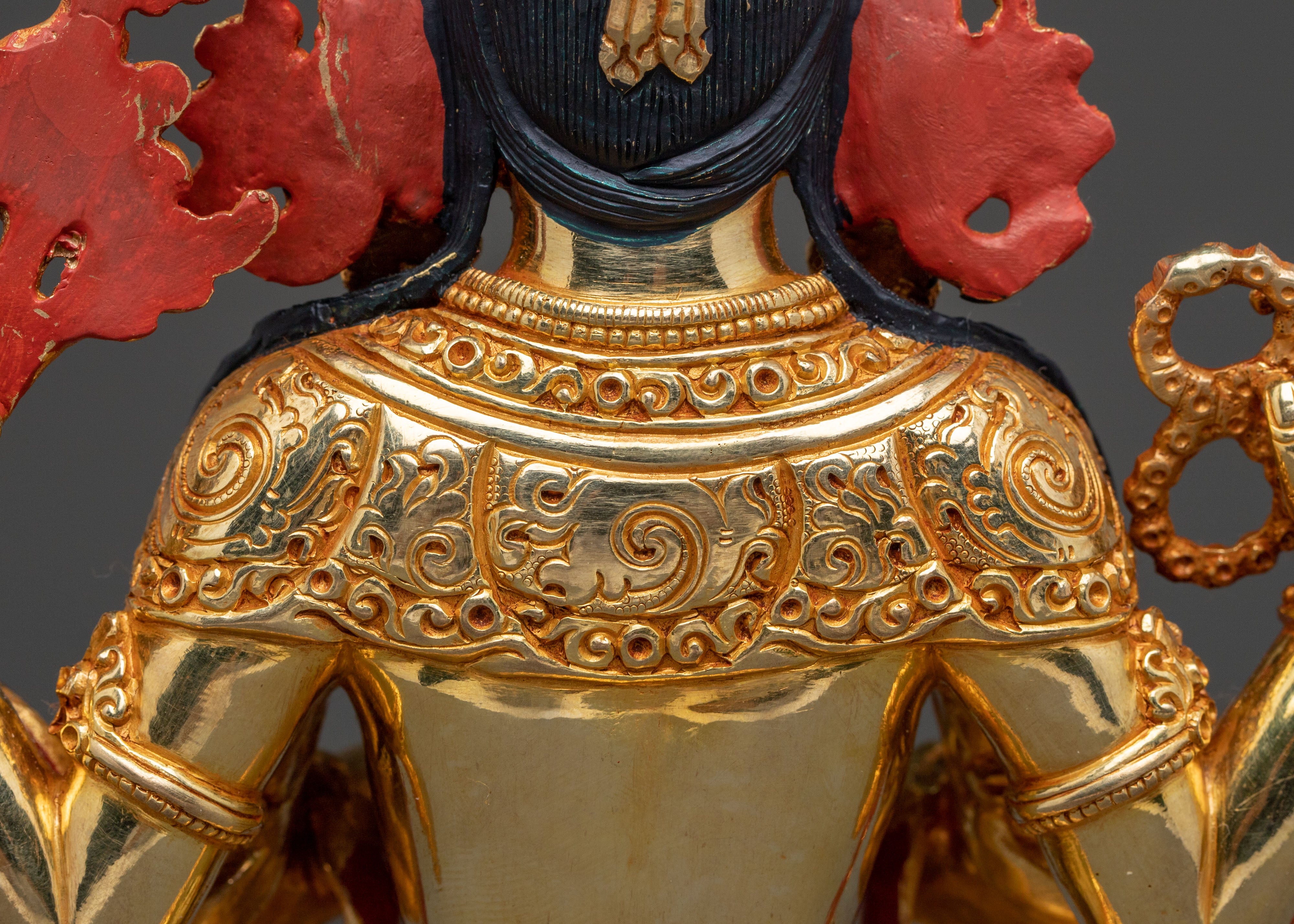 Chenrezig 24k Gold Gilded Statue | Compassion Deity