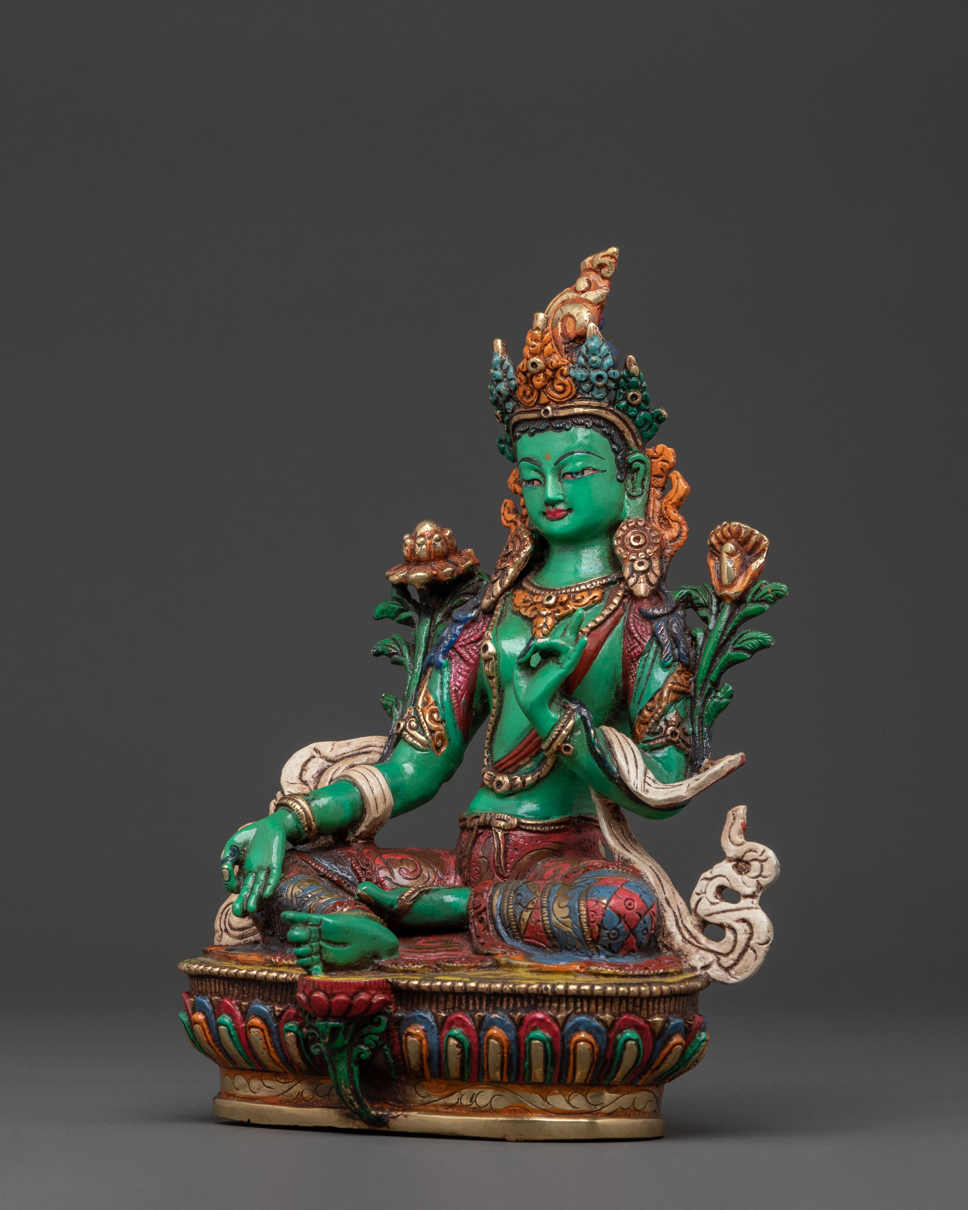 Mother of Liberation Green Tara Figurine | Sacred Buddhist Statue
