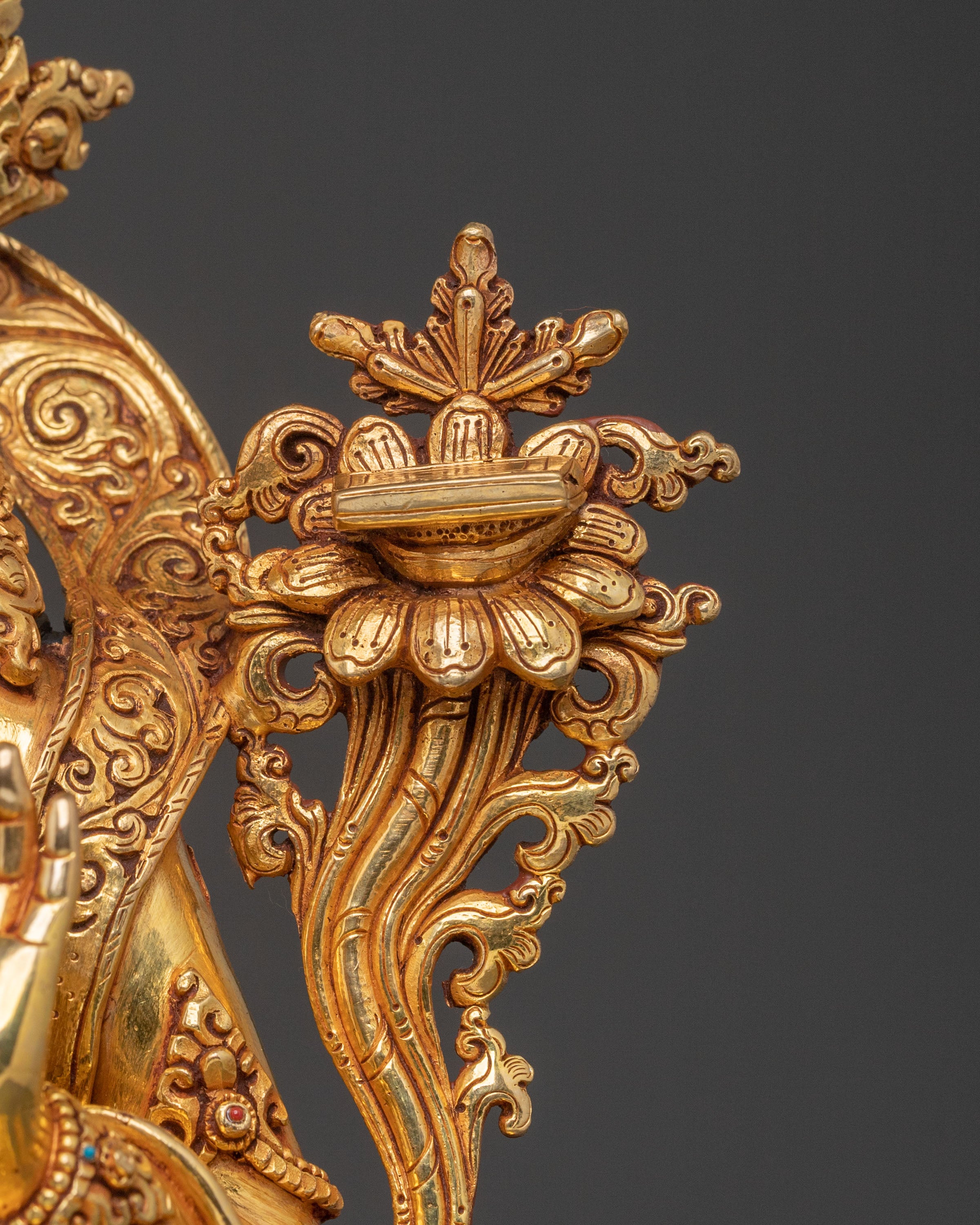 Manjushri Statue | 24K Gold Gilded Wisdom Figurine