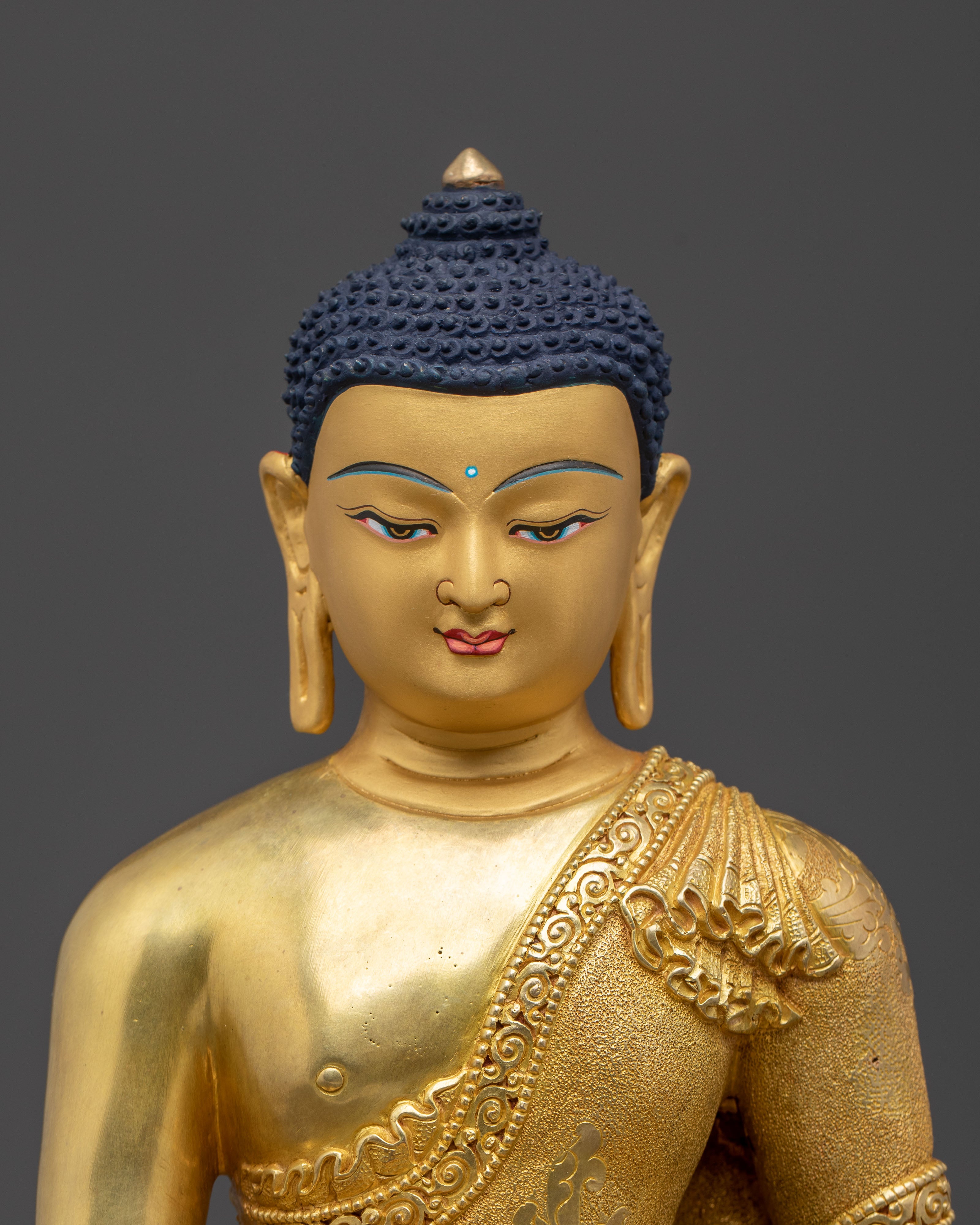 Shakyamuni Buddha Statue | 24K Gold Gilded Icon