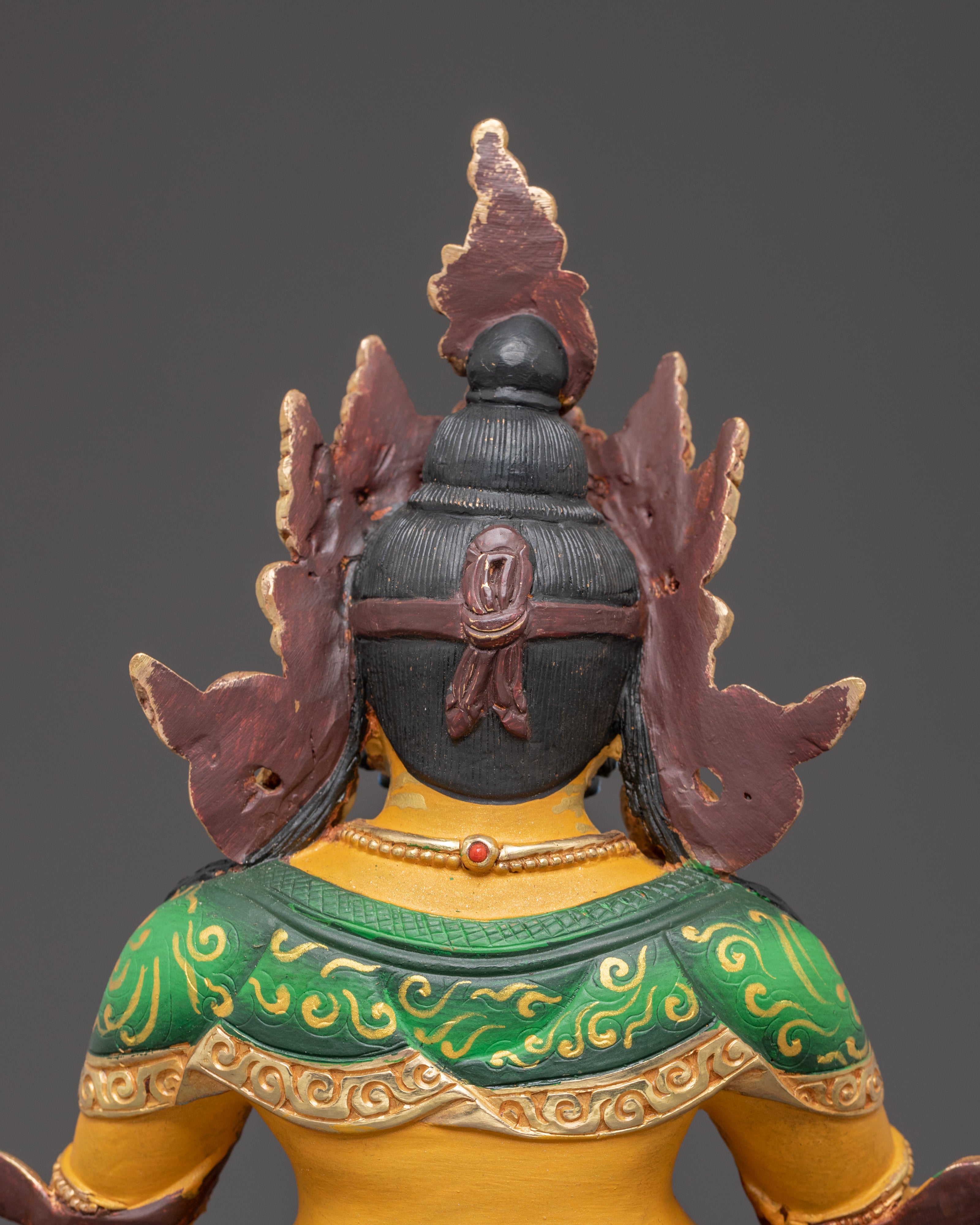 Himalayan Golden Statue of Dzambhala | Wealth Deity Figurine