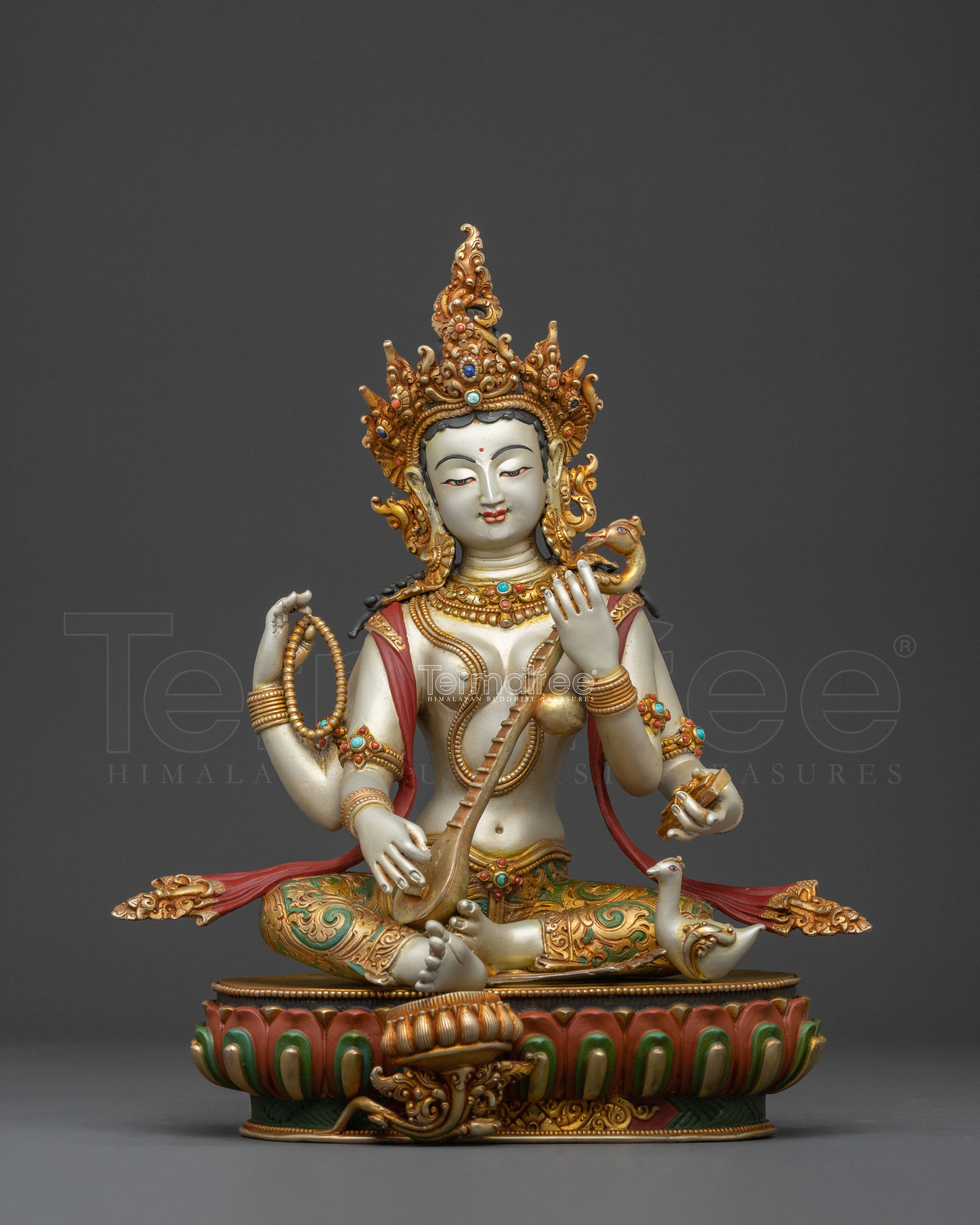 Goddess of Wisdom Saraswati Statue | Divine Hindu Goddess of Knowledge