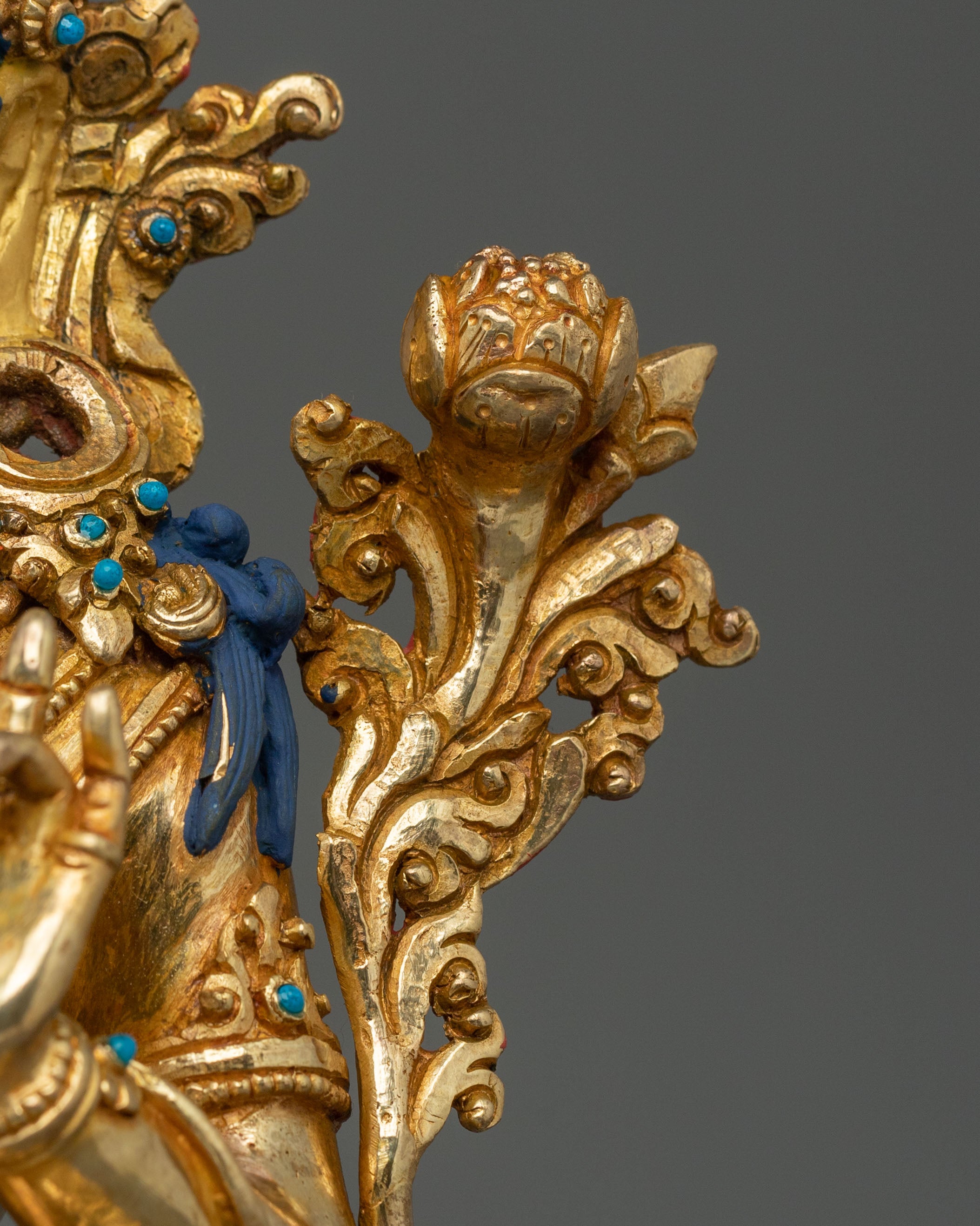 Green Tara Healing Figurine | 24K Gold Glided